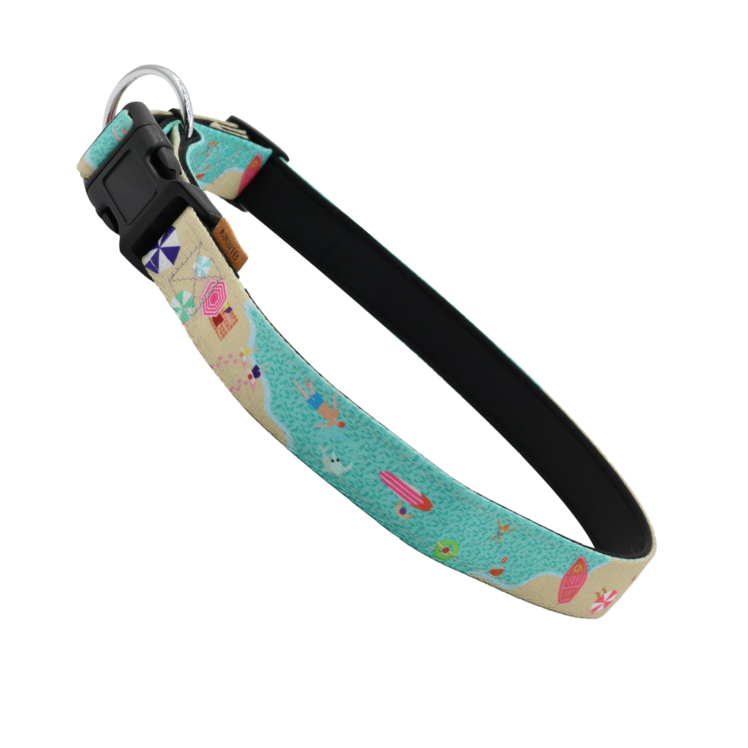 Aiminto Dog Collar, Cute Holiday In Beach Pattern, Neoprene Padded And Adjustable Collar With Quick Release Buckle, Reinforced S