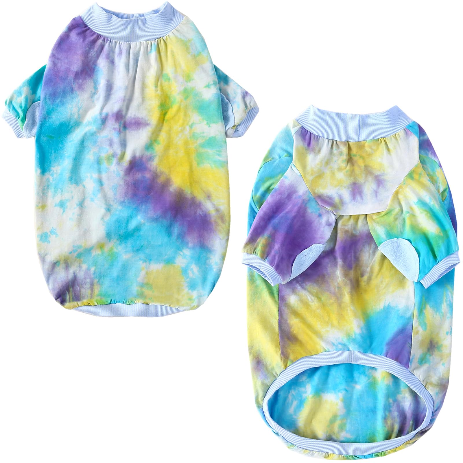 PriPre Tie Dye Dog Clothes for Extra Large Dogs Breathable Cotton Dog Shirt Dog Pajamas Big Dogs Boy Girl Blue 3XL