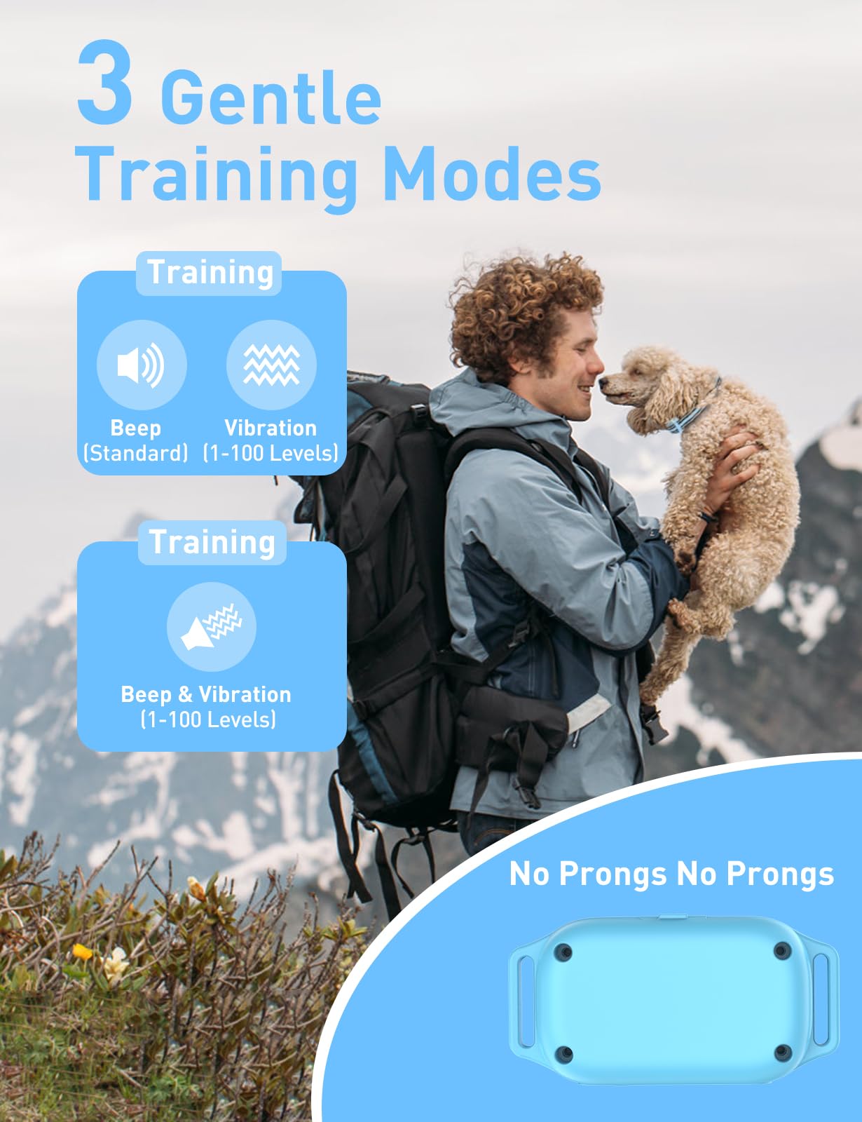 Doglinsen No Shock Dog Training Collar, Vibrating Dog Collar With Remote 2800Ft, Vibration Collar For Puppy Small Medium Large D