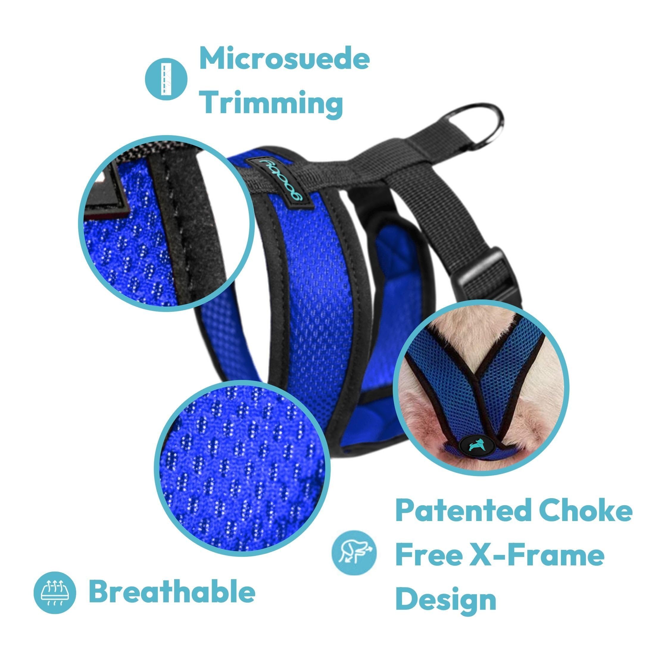 Gooby Comfort X Head In Harness - Turquoise, X-Large - No Pull Small Dog Harness, Patented Choke-Free X Frame - On The Go Dog Harness For Medium Dogs No Pull, Small Dogs For Indoor And Outdoor Use