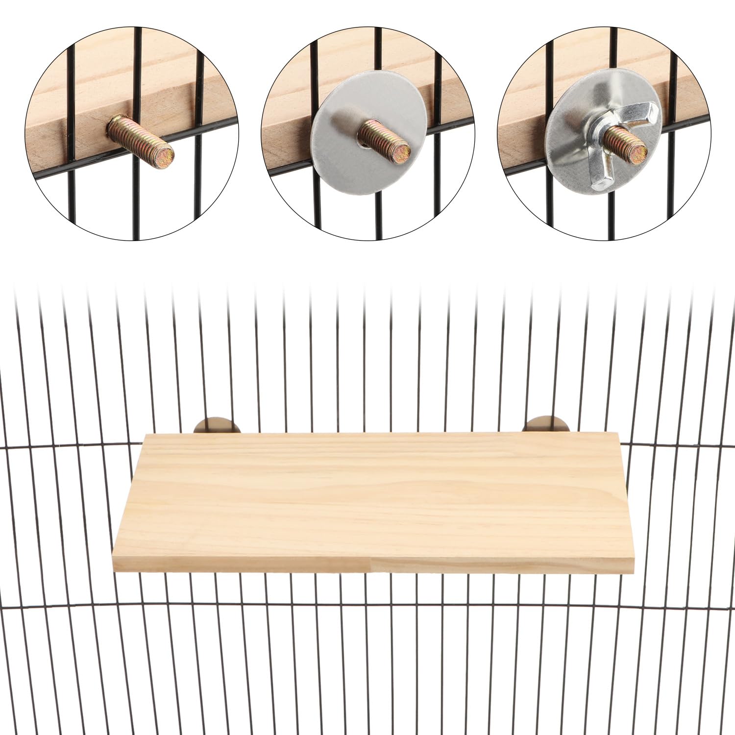 Wontee Bird Perch Stand Wooden Platform For Cockatiels Conures Rats Gerbils Chinchillas Squirrels (M)