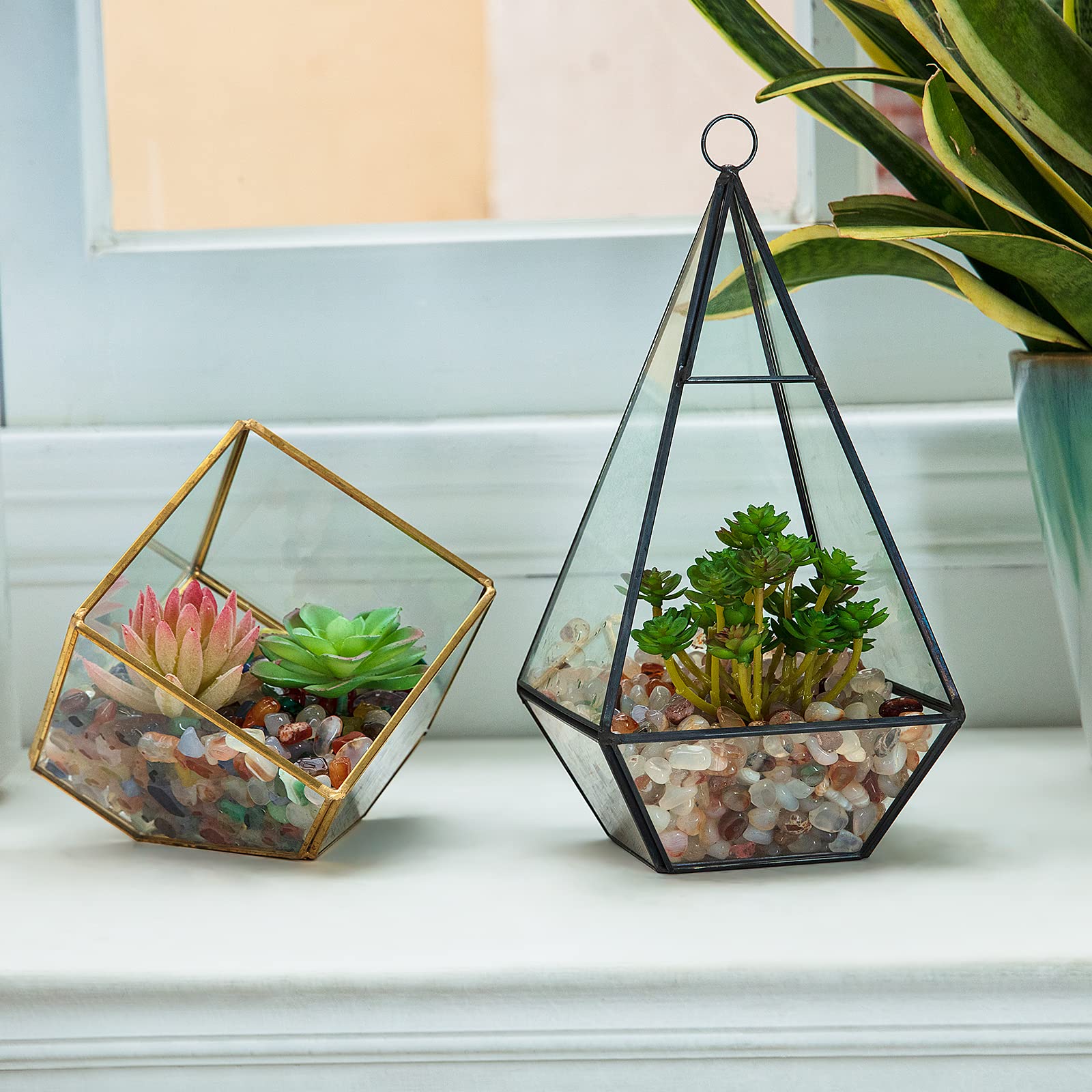 Decorative Polished Rocks, RIFNY 0.3 Gravel Rocks Crushed Crystal for Plant Flower Pots Succulents Cactus Bamboo Plant Vase Fill