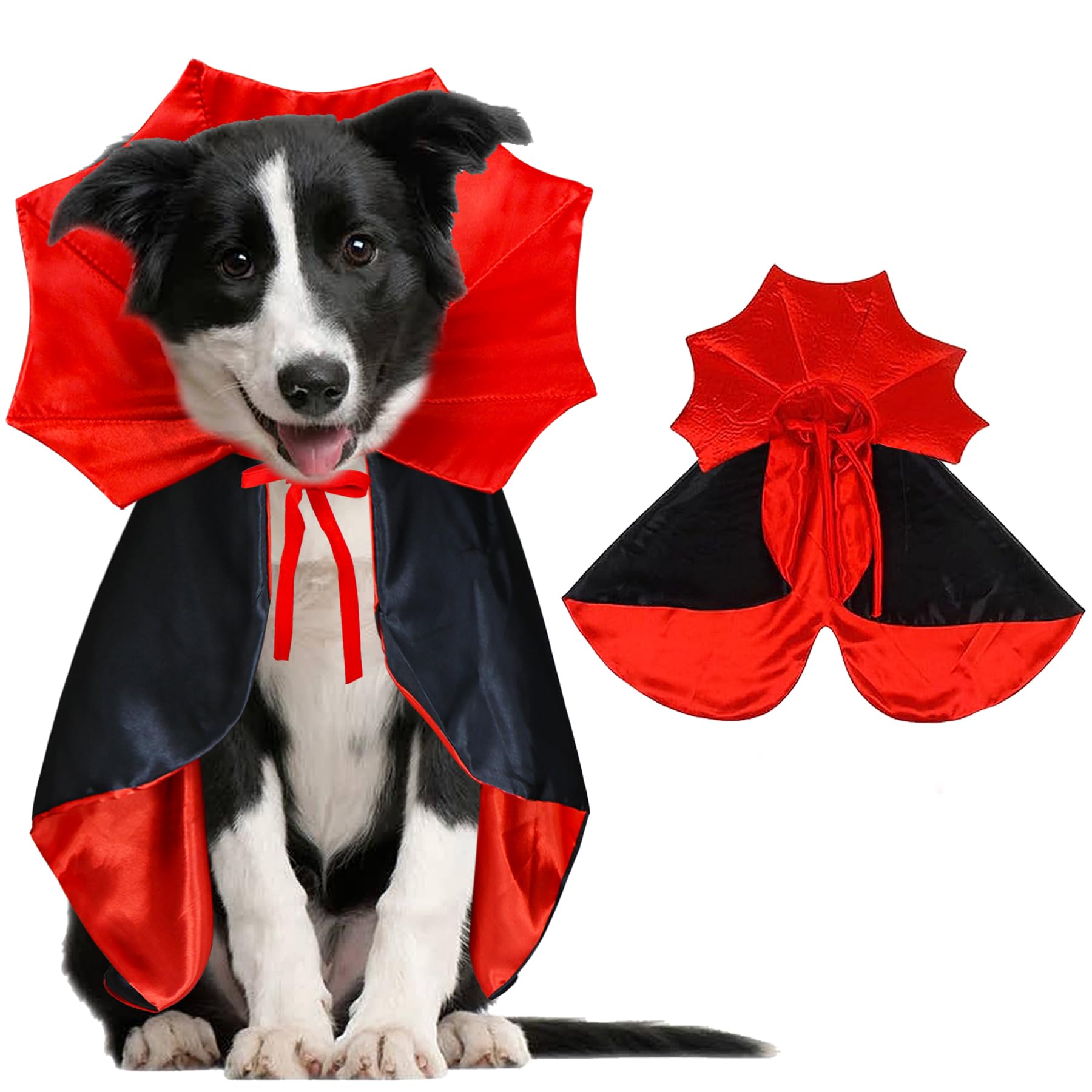 Goyoswa Dog Halloween Costumes, Dog Vampire Cloak Costume Dog Devil Costume Dog Vampire Cloak Cape Halloween Costumes For Small Medium Large Dogs Pets (Small)
