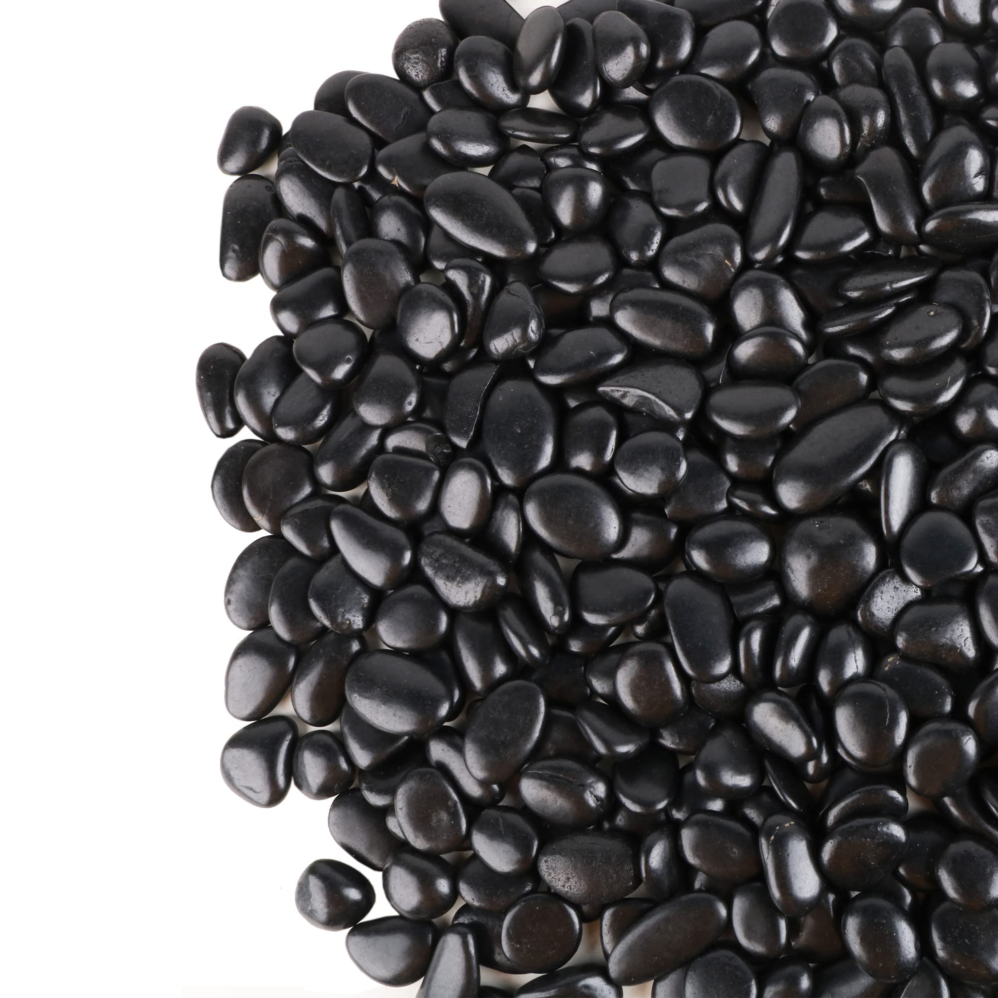 Black Pebbles for Plants 1.8lb Bulk Bag Aquarium Gravel 0.8 - 1.2  Decorative Polished Fish Tank Stone