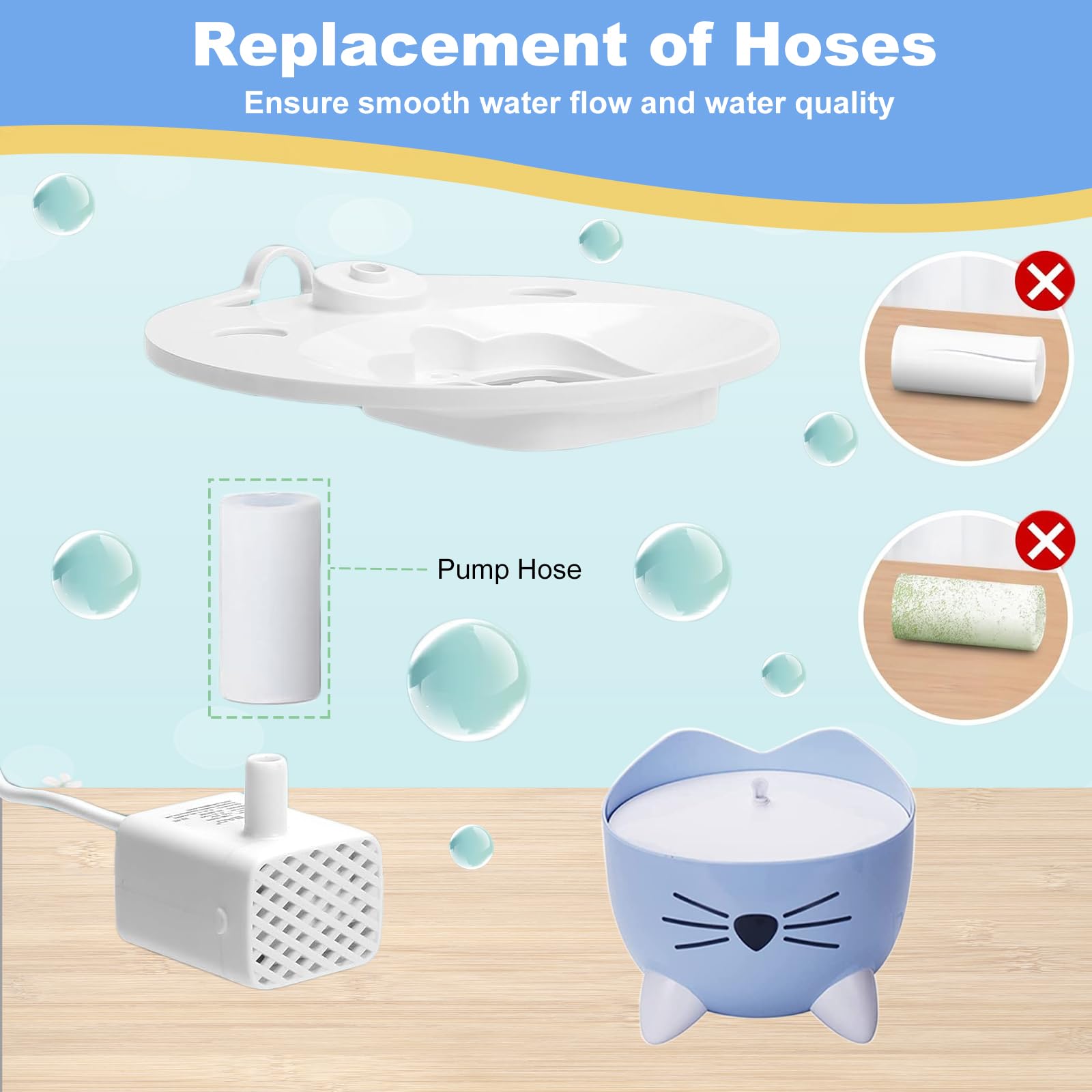 Cat Water Fountain Filter,Cat Fountain Filters Replacement for PIXI Pet Water Fountain,8 Pack Pet Fountain Filter Replacement,2