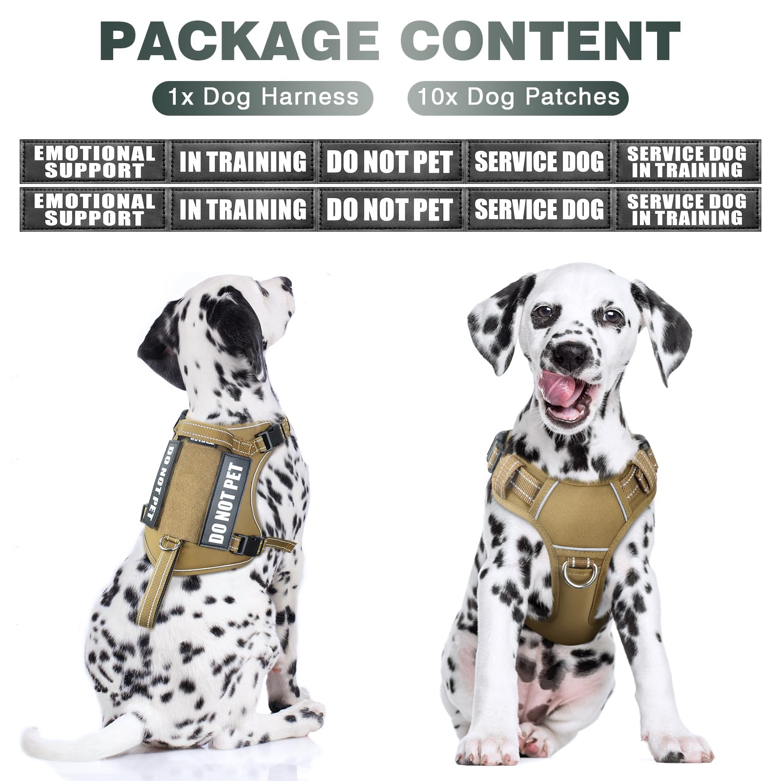 Winsee Tactical Dog Harness, No Pull Dog Harness For Medium Large Dogs With Handle & Molle, Military Service Dog Vest Harness In