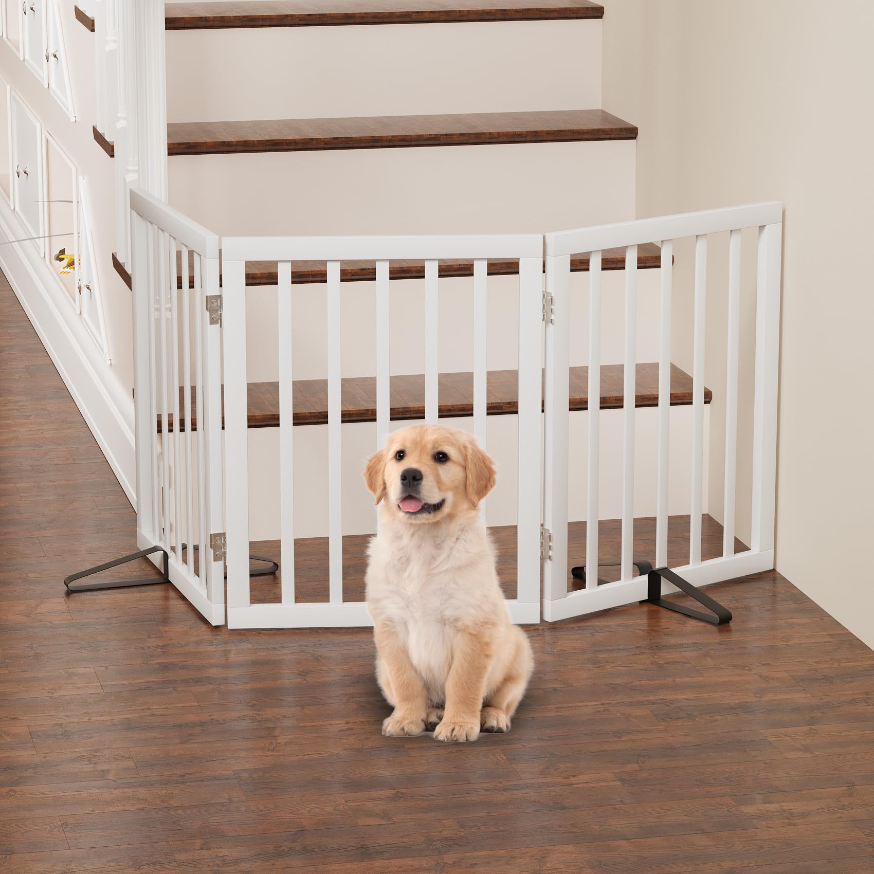 Dog Gate, Bamboo Freestanding Dog Gates For Doorways, Foldable Dog Gate Indoor, Pet Gates For Doorways Bedroom, Puppy Gate With