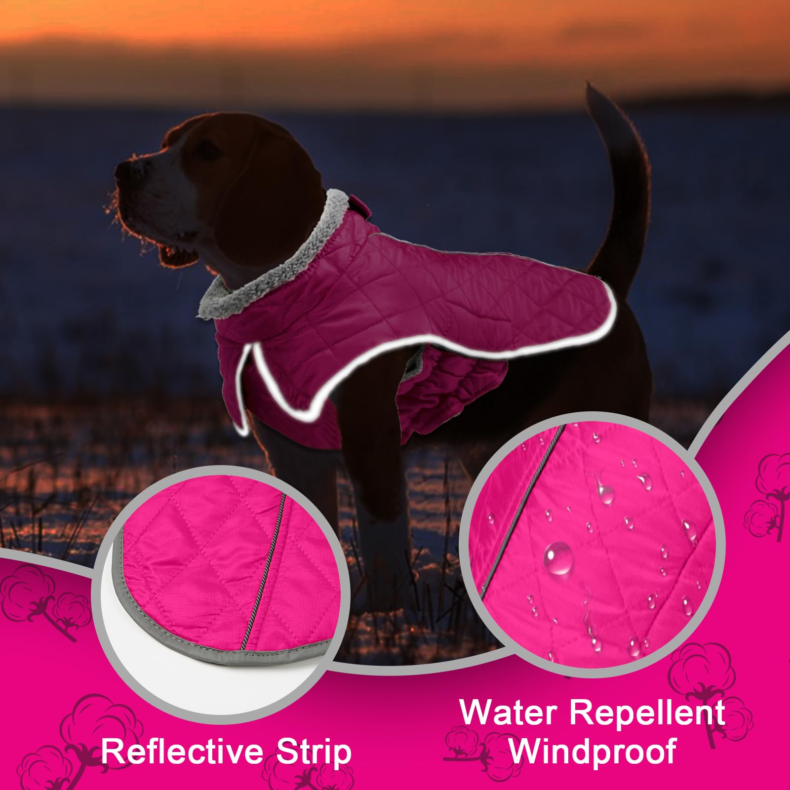 Fragralley Winter Coat, Waterproof & Windproof, Reflective, Fleece Jacket For Dogs: Small - Large