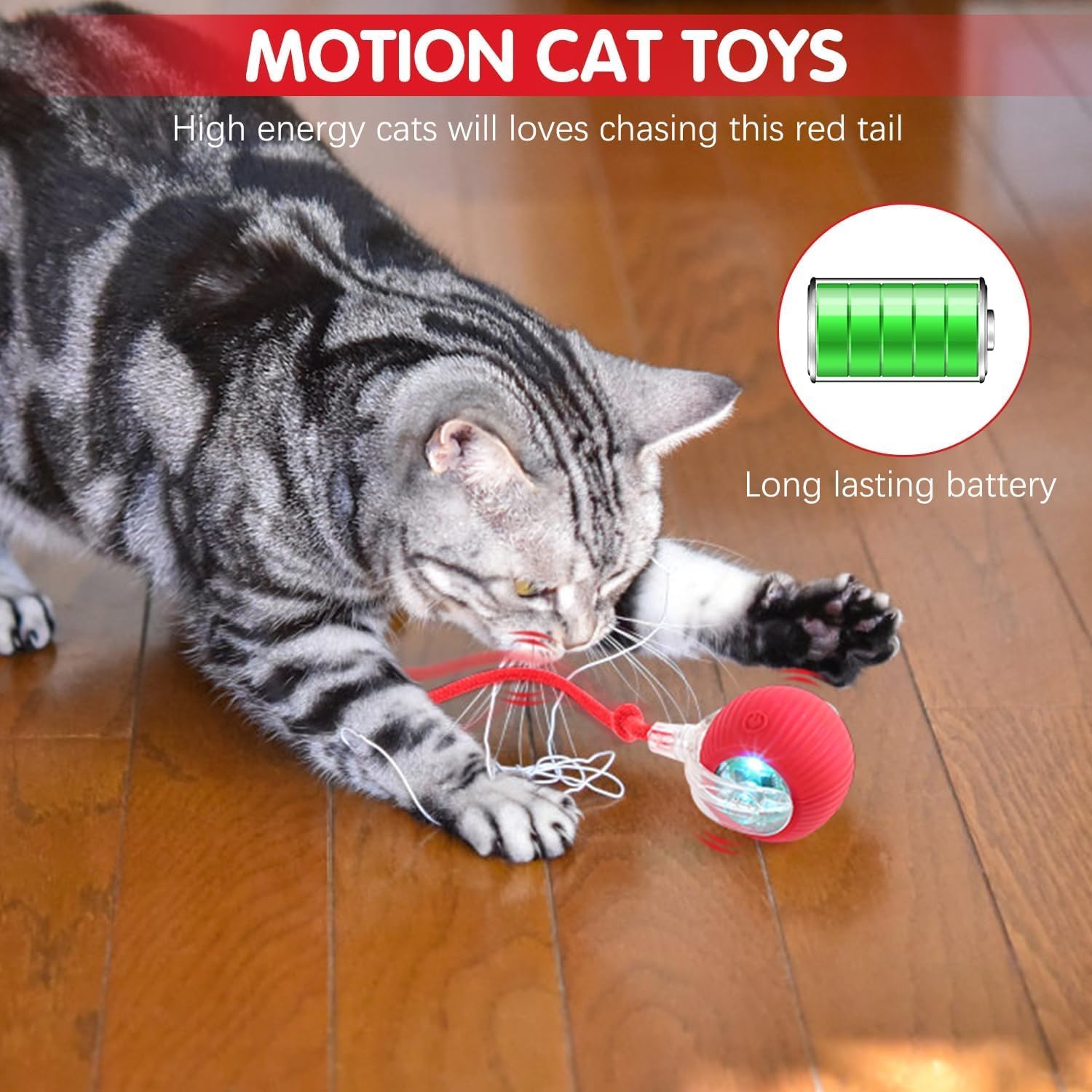 Blueypet Automatic Interactive Rolling Cat Toys Ball For Indoor- Rechargeable Activate Dog Pet Toy For Indoor, Self-Playing Auto