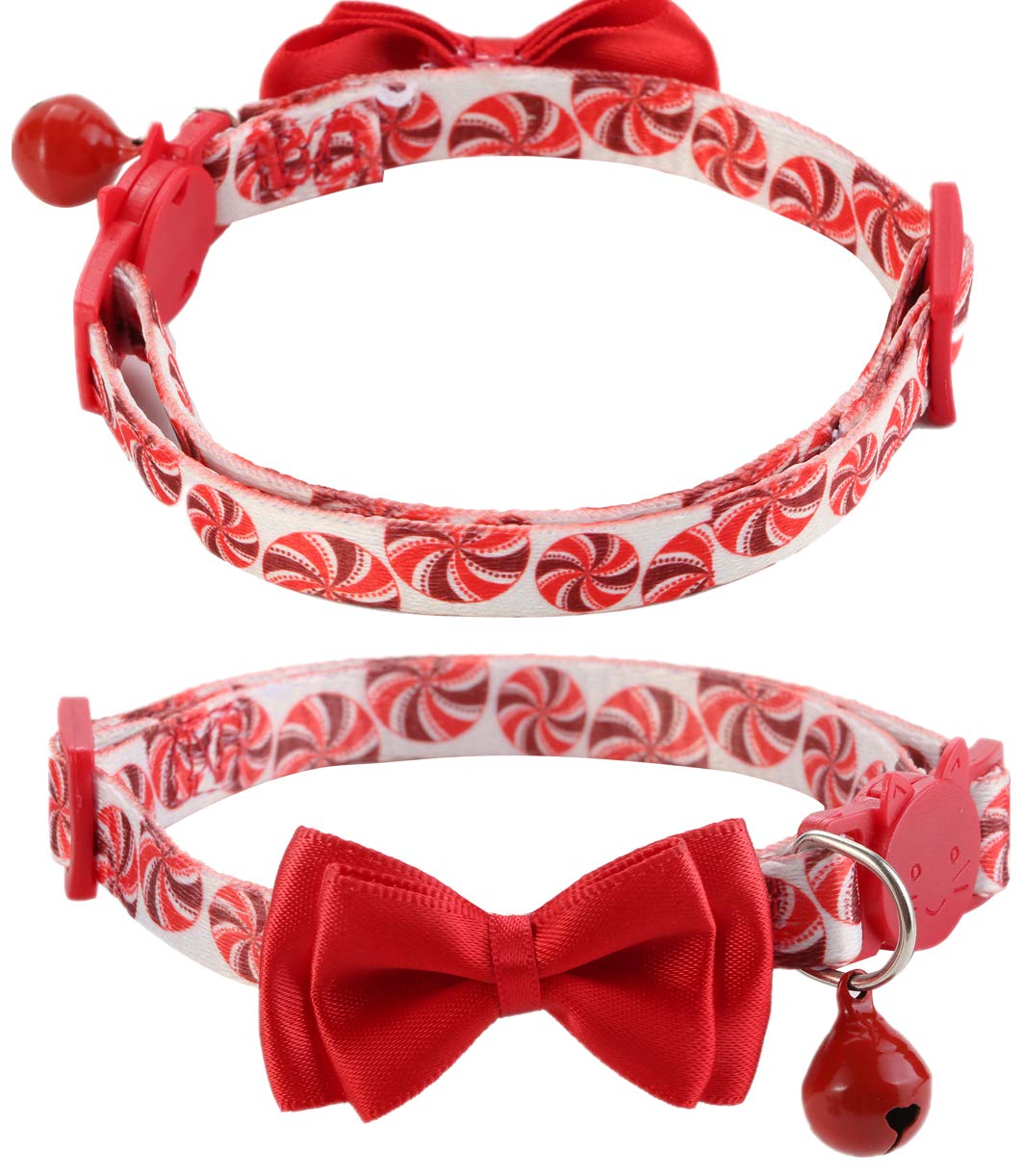 Boombone 2 Pack Christmas Cat Collar,Puppy Collar With Bell