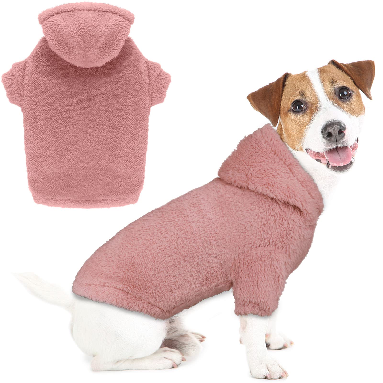 Fuzzy Dog Hoodie Dog Sweater Clothes Warm Soft Cozy Pet Coats Hooded Sweatshirt Fleece Medium Pet Hoodie Sweaters For Medium Dog