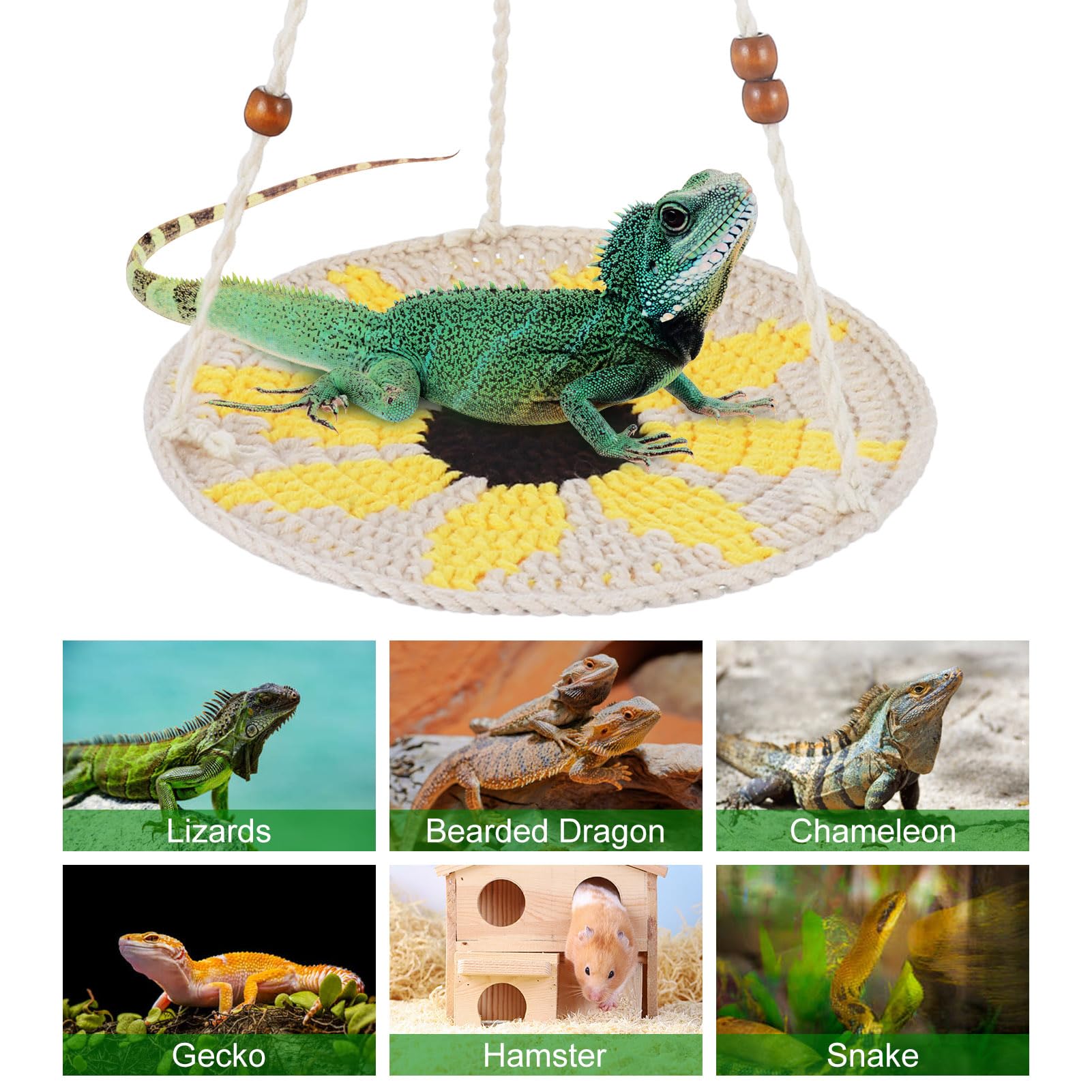 Jspupifip Reptile Hammock,Bearded Dragon Accessories For Habitat Leopard Gecko Tank Accessories Small Lizard Cage Bed Hanging Ha