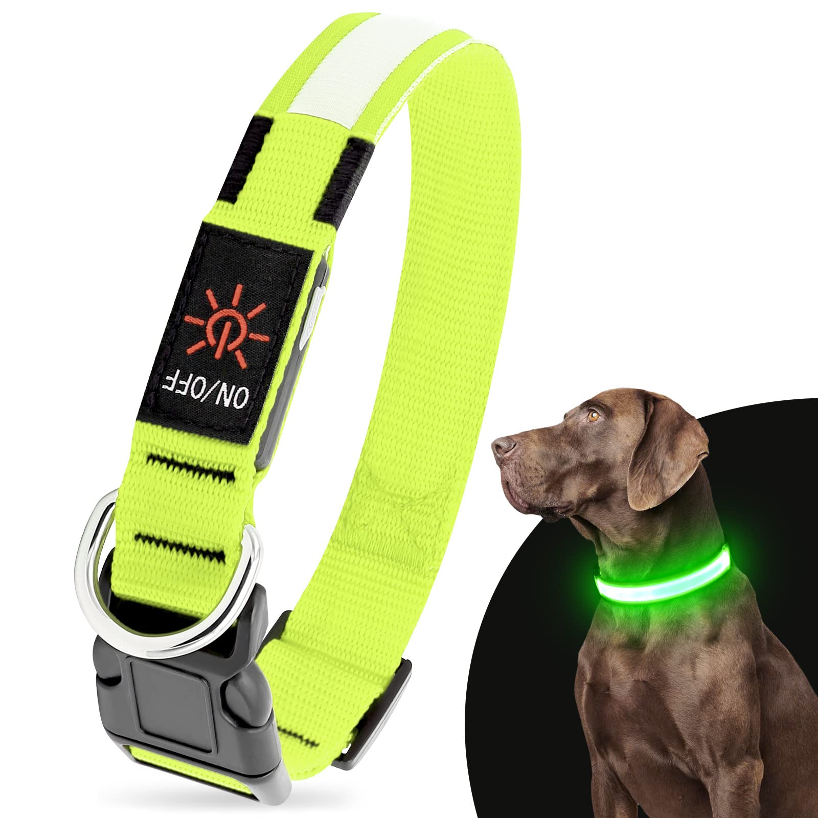 Led Dog Collar, Usb Rechargeable Light Up Dog Collars, Adjustable Glow Collars For Dogs, Reusable Safety Dog Collar For Small, M