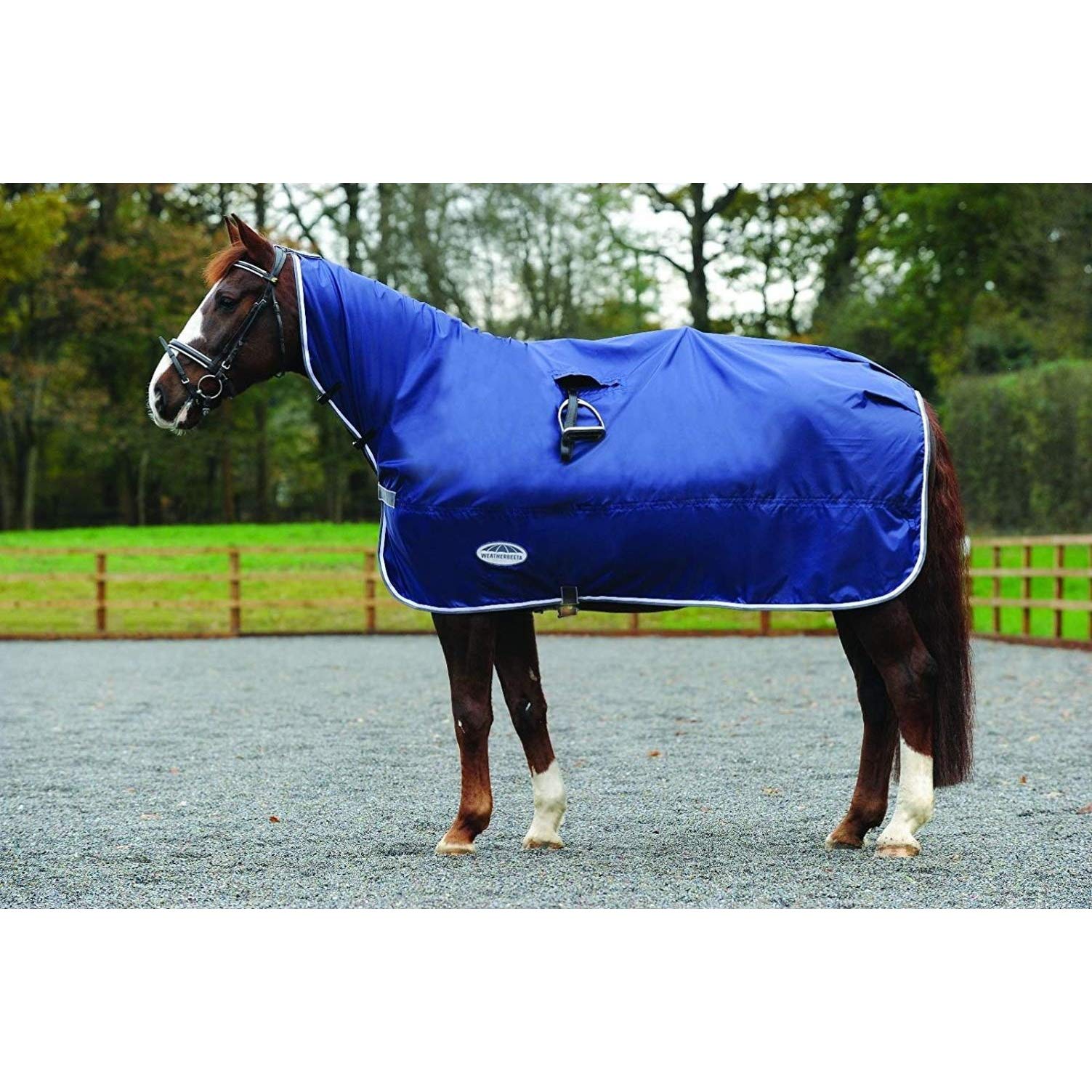 Weatherbeeta Rain Sheet, Navy/Grey/White, Cob