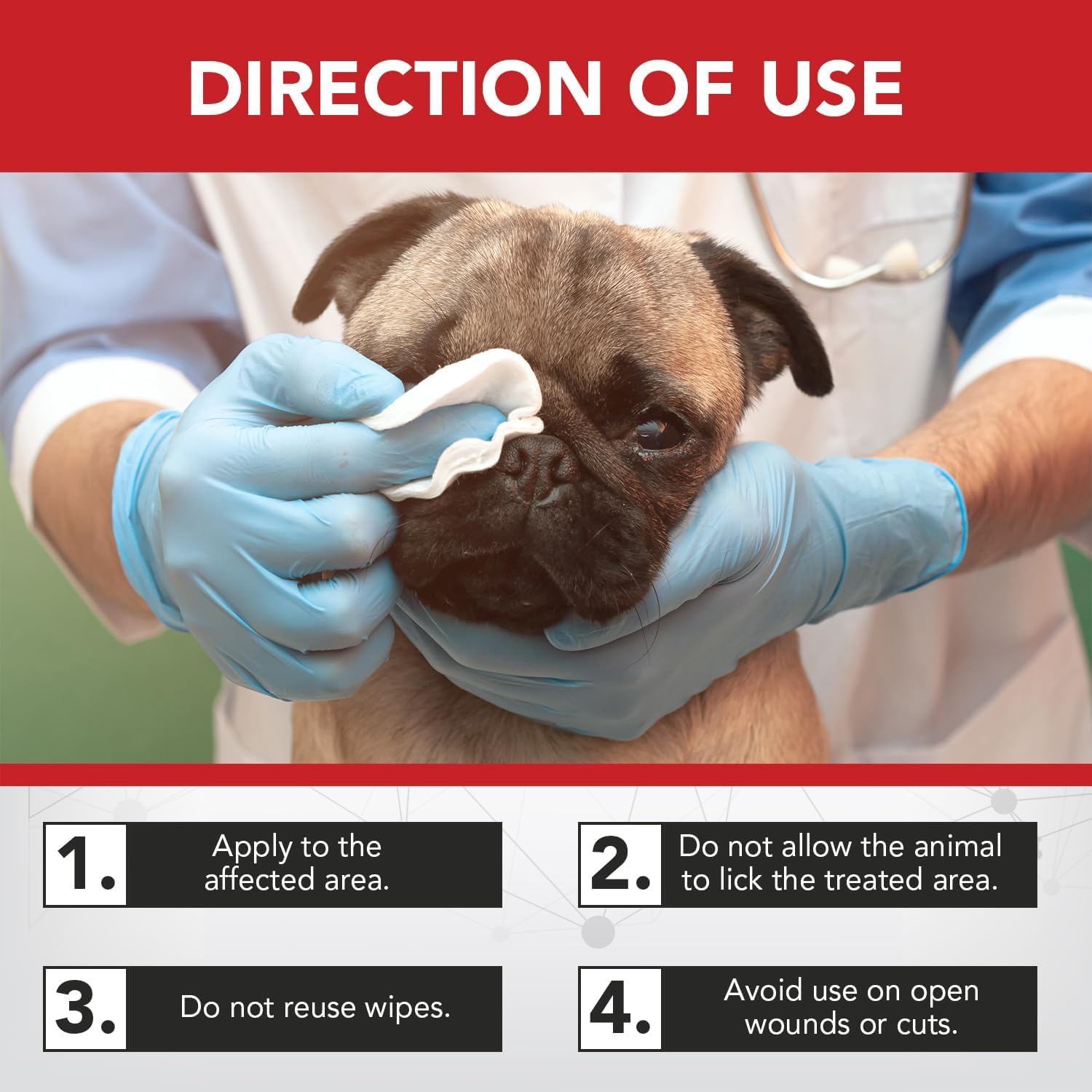 Noveha Pet Wipes - Formulated Pet Wipes - For Facial And Finger Folds, Underarms - 3'' X 2'' Size (450 Counts)