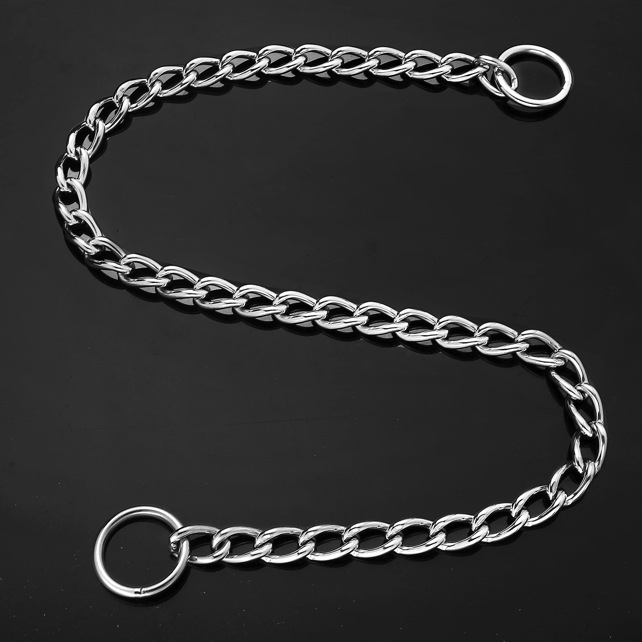 Puroayet Chain Dog Collar, Heavy Duty Stainless Steel Metal Link Collars, Dog Silp Collars For Training Walking, Waterproof Chew