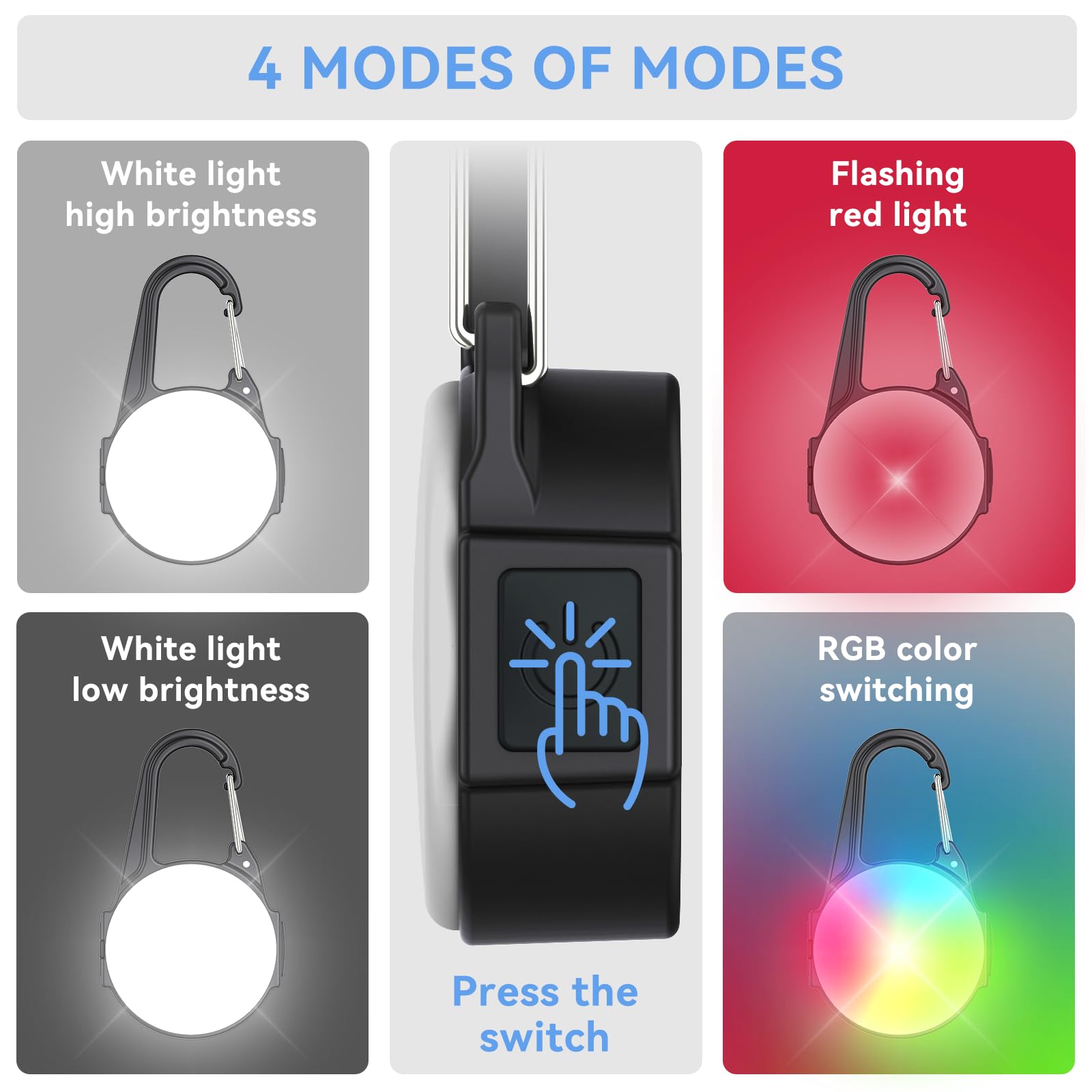 4 Modes Dog Lights For Night Walking, Ip68 Waterproof Dog Collar Light For Nighttime Clip On, High-Capacity Rechargeable Dog Lig