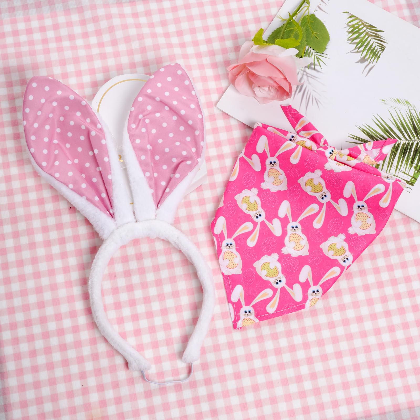 Choyaxo Dog Easter Costume Including Bunny Ears Headband Bandana