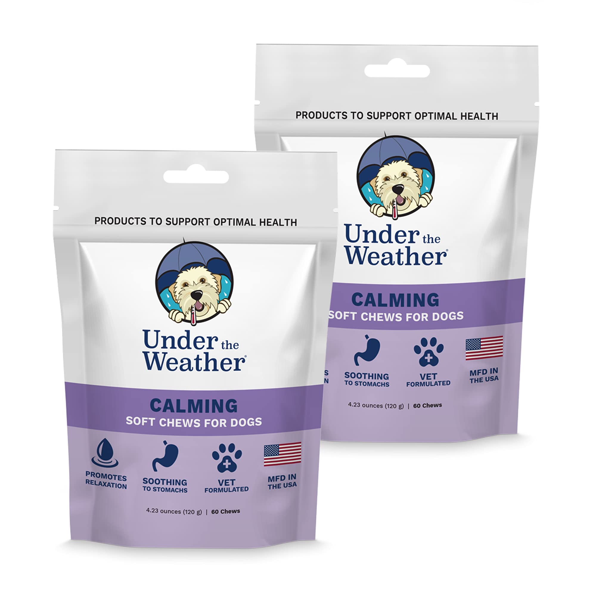 Under the Weather Pet Soft Dog Chew Supplements for Calming and Probiotics | Supports Relaxation and Normal Emotional Balance in