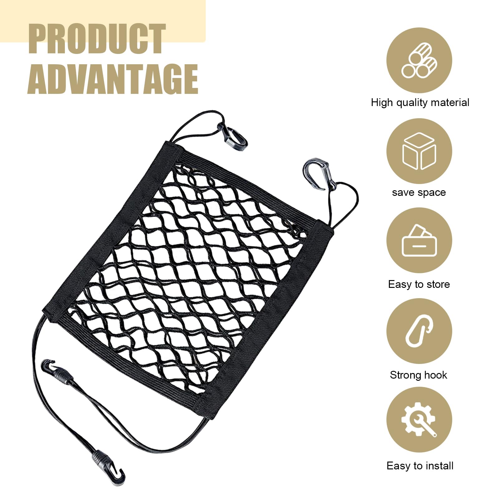 Mly 1 Pc Dog Net For Car, Heavy-Duty Car Net For Dogs, Dual Mesh & Adjustable Car Dog Barrier, Universal Pet Divider With Anti-R