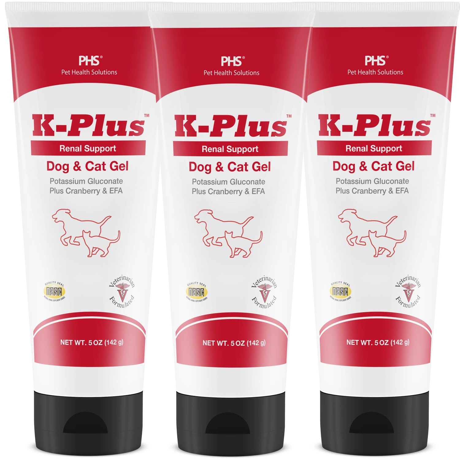 K-Plus Potassium Gluconate Renal Gel Plus Cranberry and EPA for Dogs and Cats - Veterinarian Approved Renal Supplement - Support