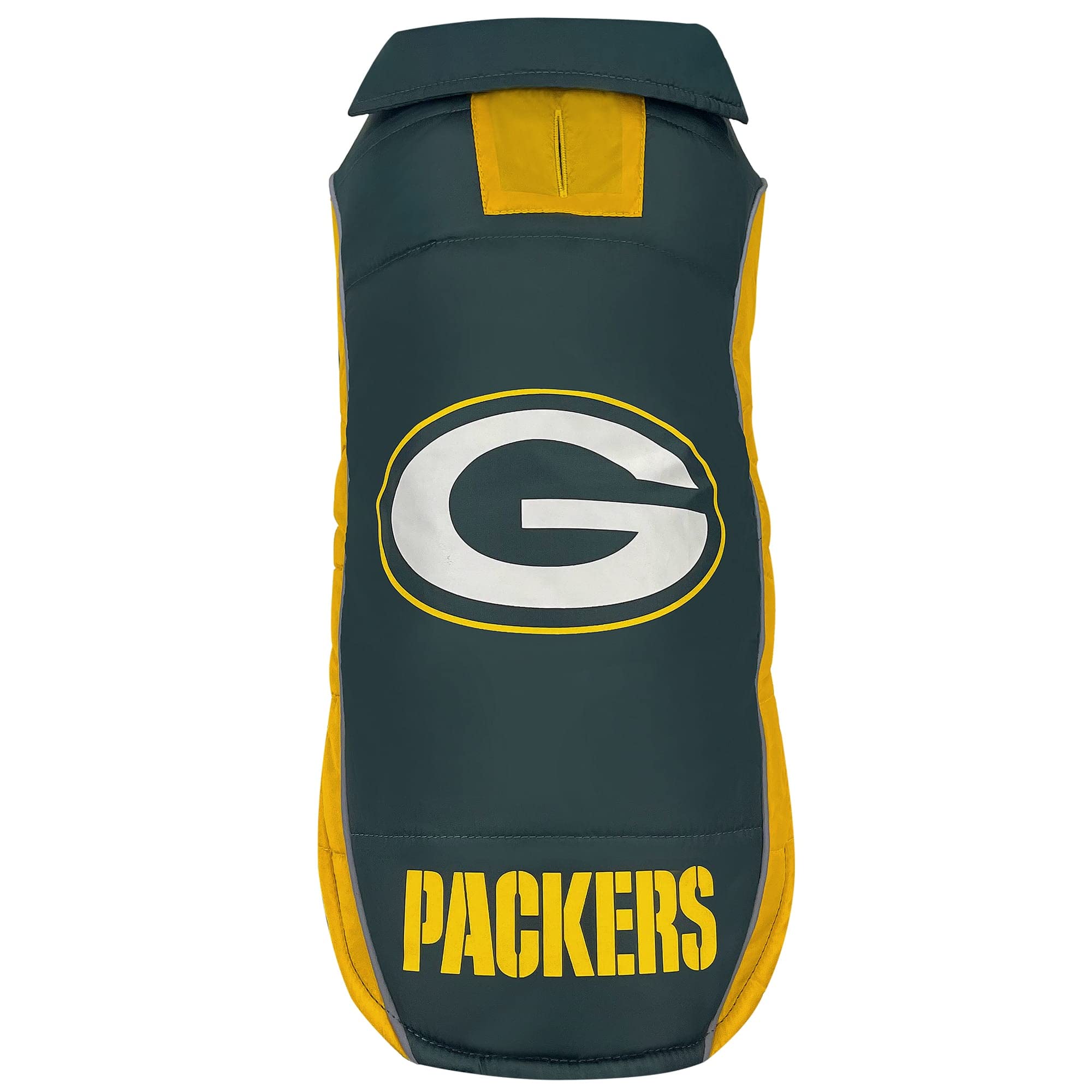 Nfl Green Bay Packers Puffer Vest For Dogs & Cats, Size Medium. Warm, Cozy, And Waterproof Dog Coat, For Small And Large Dogs/Ca