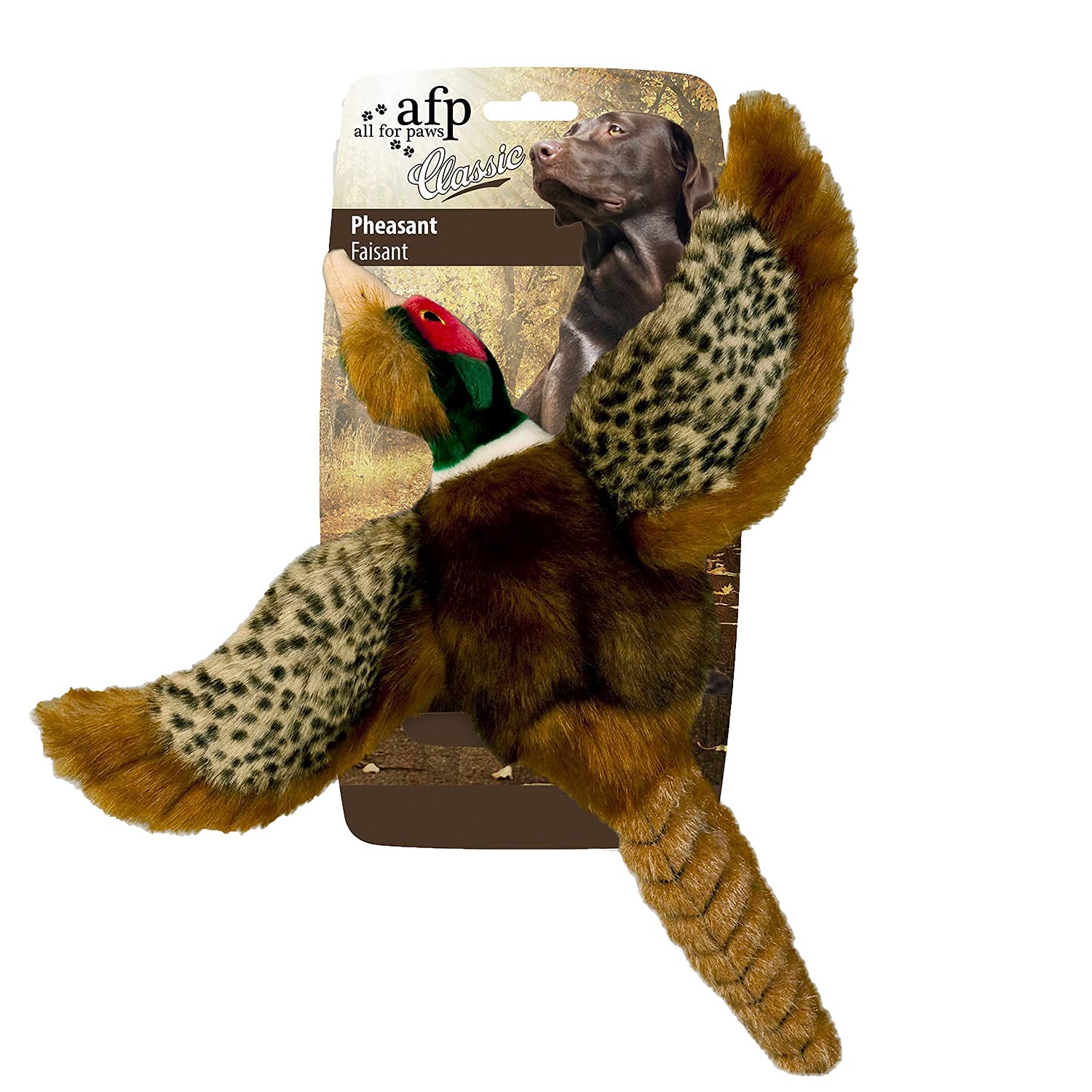 ALL FOR PAWS Dog Interactive Pheasant Toys, Squeaky Dog Toys, Stuffed Animal Dog Hunting Plush Toy, Small