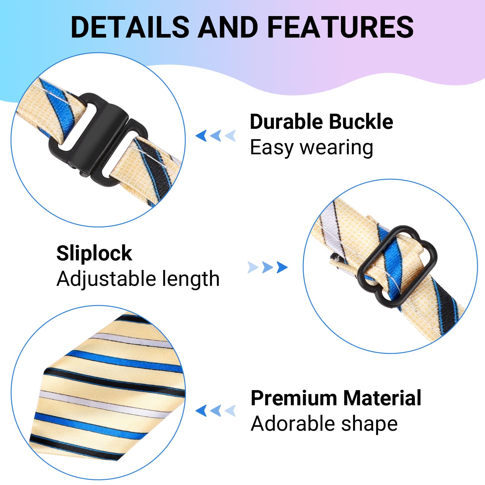 Segarty 30 Pcs Dog Neckties, Adjustable Dog Ties Dog Neck Ties And Bows For Medium Large Dog Festival Formal Bulk Pet Bowties Co
