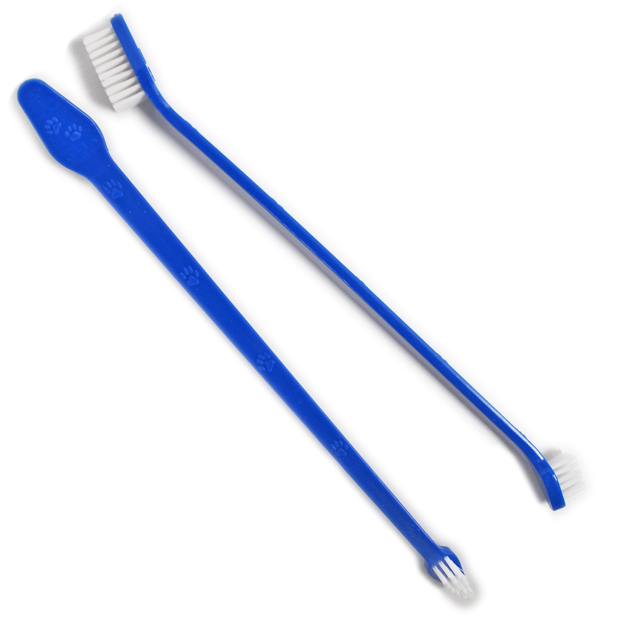 Duke'S Pet Products Two-Piece Dog Toothbrush Set: Double Sided Canine Dental Hygiene Brushes With Long 8 1/2' Handles And Super Soft Bristles, Blue