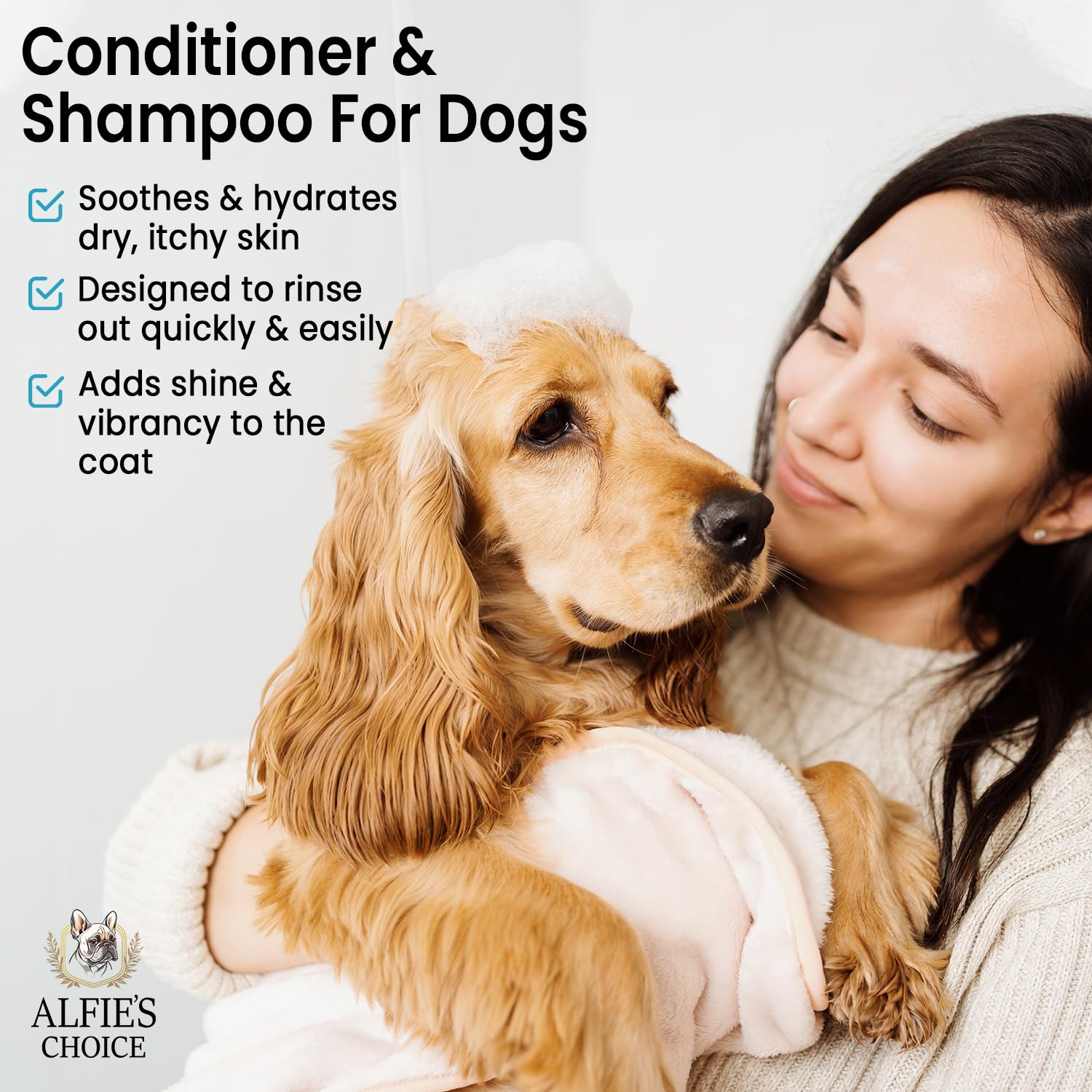 Dog Shampoo And Conditioner Set For Itchy Skin, Allergies & Odor - 2-In-1 Calming Formula With Lavender, Rosemary & Biotin - Moi