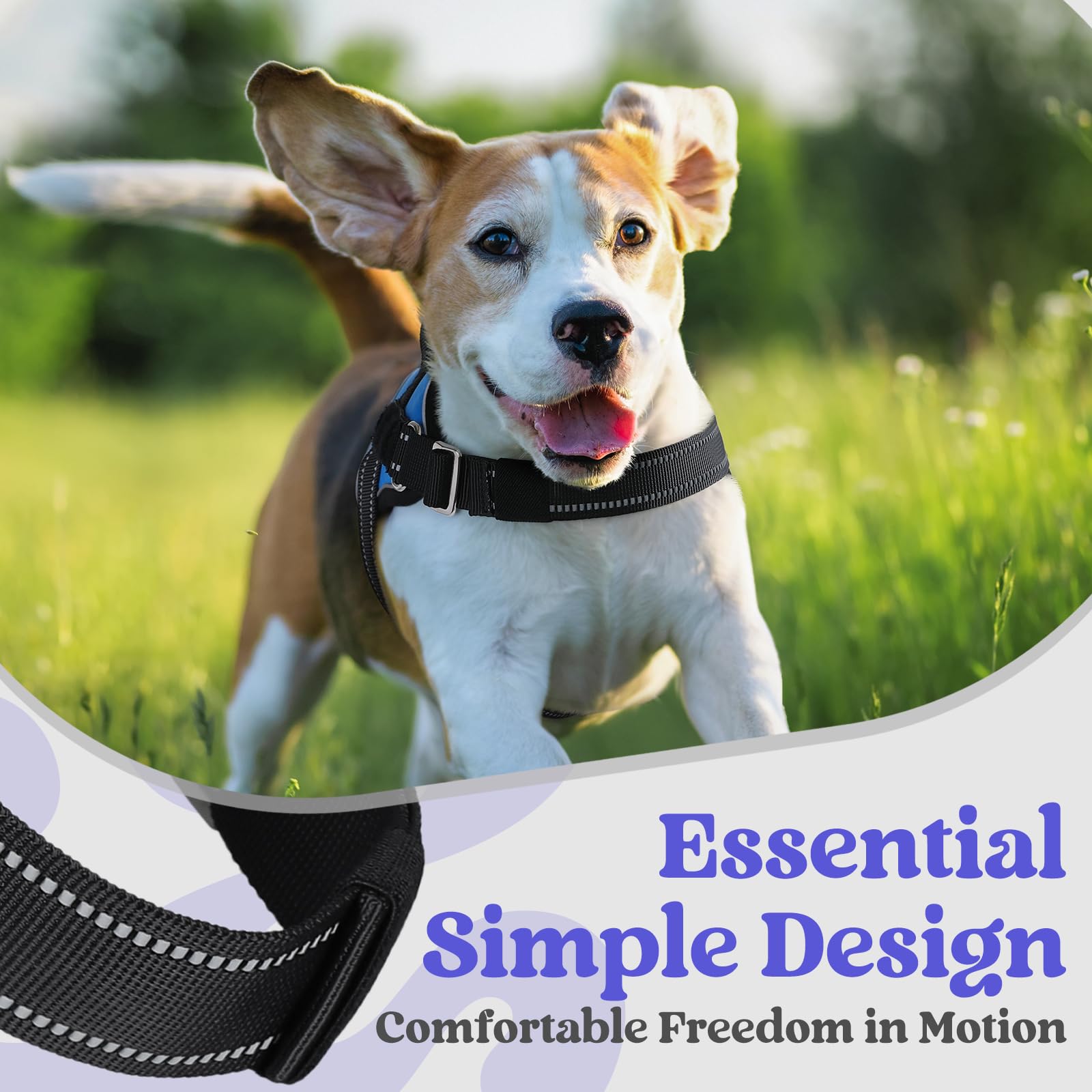 Rabbitgoo Dog Harness For Large, Easy On Pet Vest With One Buckle, No Pull Adjustable Service Harness With D-Ring & Handle, Refl