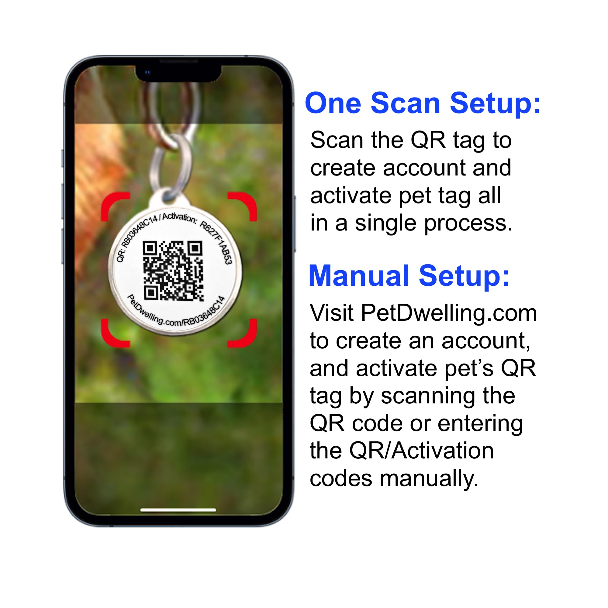 Pet Dwelling Premium Qr Code Pet Id Tags - Dog Tags And Cat Tags, Connect To Online Pet Profile, Receive Instant Scanned Tag Location Email Alert(Lux White Paw)
