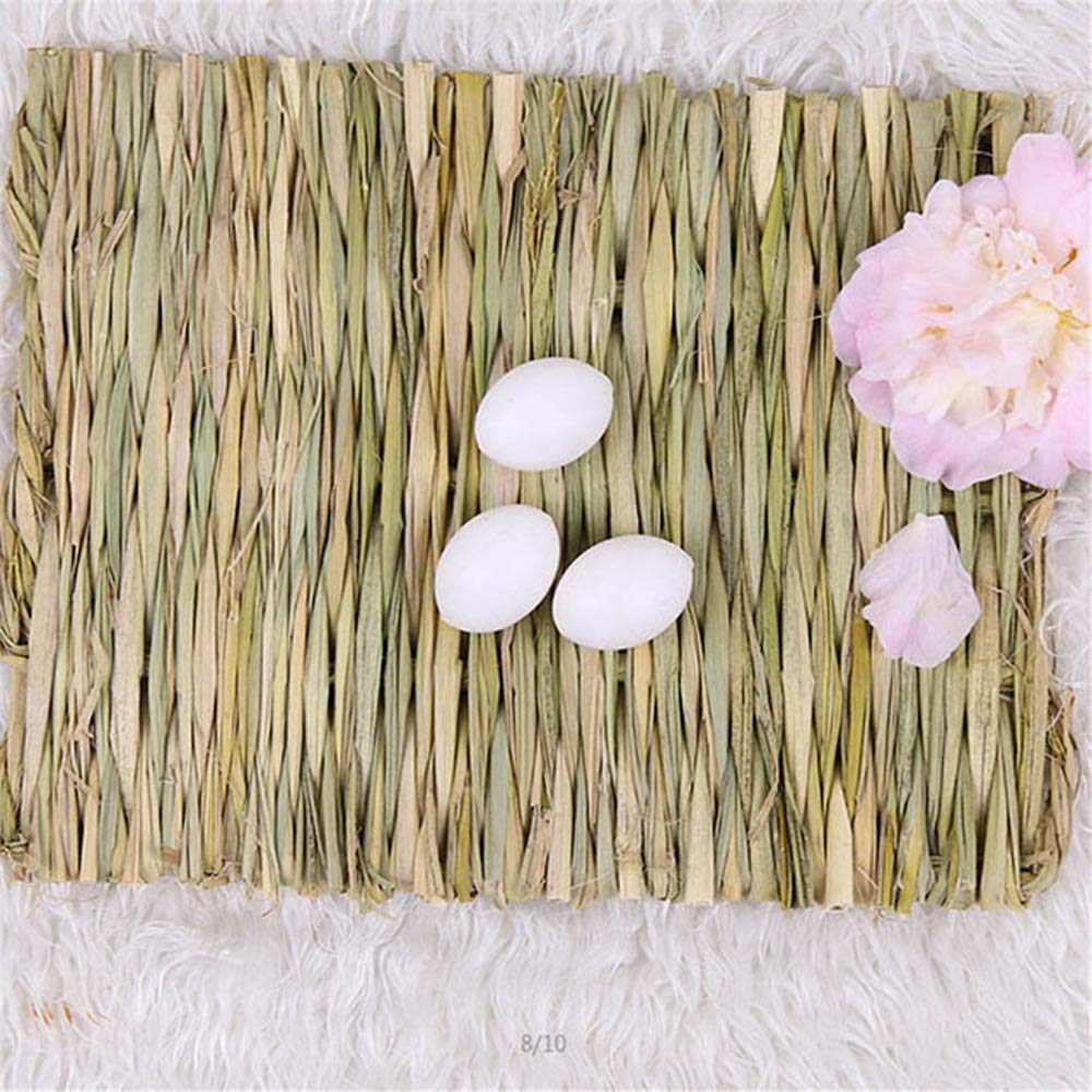 Grass Mat Woven Bed Mat For Small Animal Bunny Bedding Nest Chew Toy Bed Play Toy For Guinea Pig Parrot Rabbit Hamster Rat(Pack Of 3)