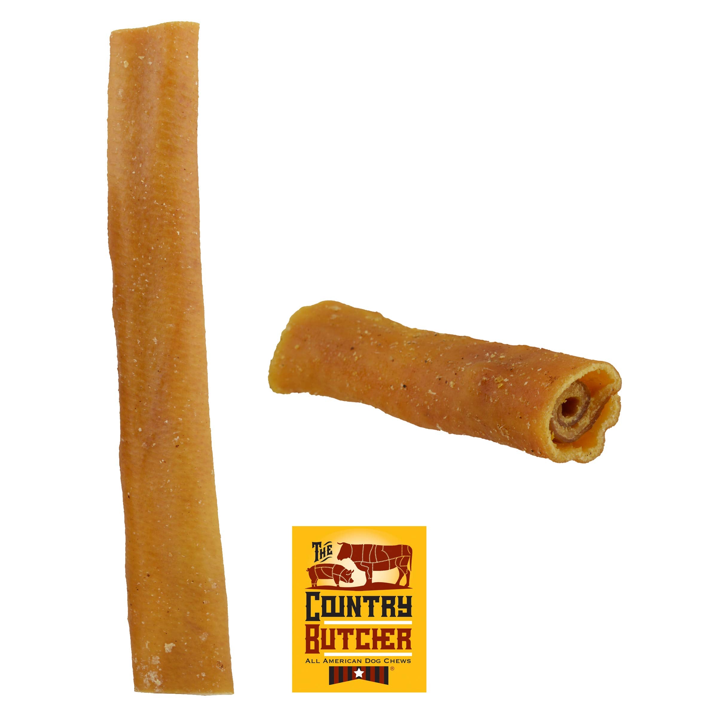 THE COUNTRY BUTCHER Pork Roll Dog Chews for Large Breed Dogs, Natural, Dental Treat, Made in The USA, 10 Count - Rawhide Free, N