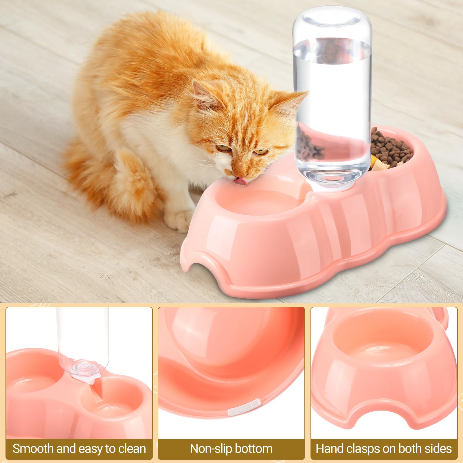 7 Pcs Small Cat Kitten Starter Kit - Litter Box, Paw Mat, Double Bowls, Toy Teaser Stick, Collar - Essentials Kit for 1-3 Lbs Be