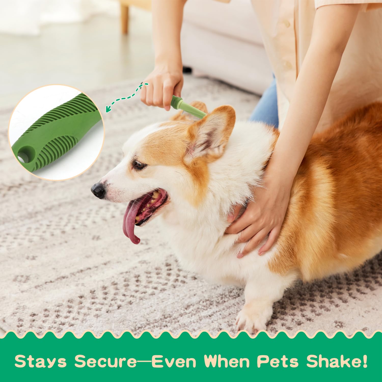 Nobleza 6Pcs Dog Grooming Kit, Self-Cleaning Slicker Brush With Massage Tips, Dematting Comb For Shedding And Tangles, Ergonomic