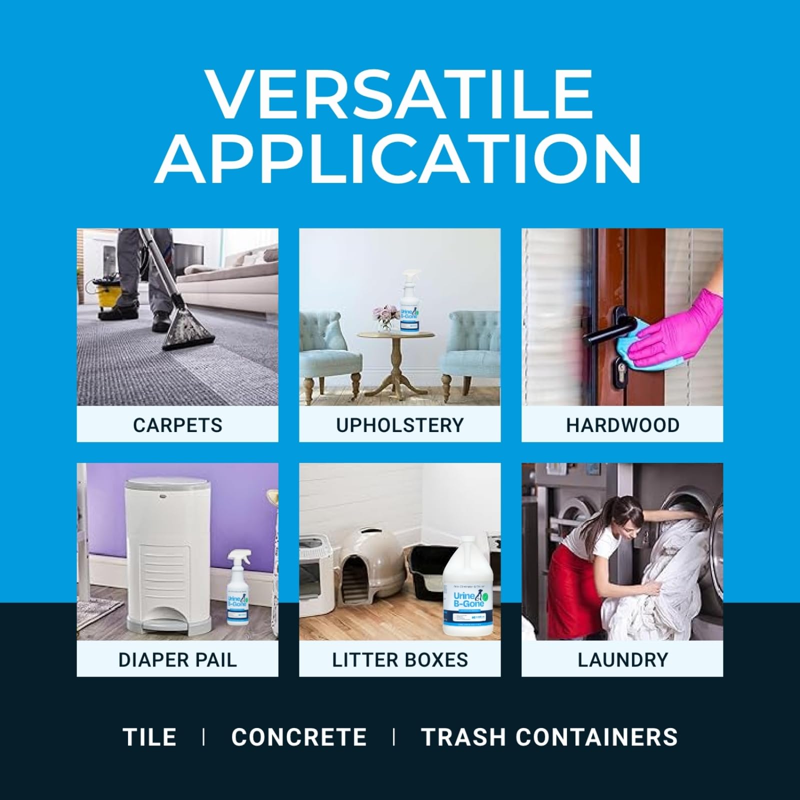 Urine-B-Gone Professional Urine Enzyme Odor Eliminator, 128 Fl Oz, Model KE-189UBG-1, Effectively Eliminates Stains and Odors