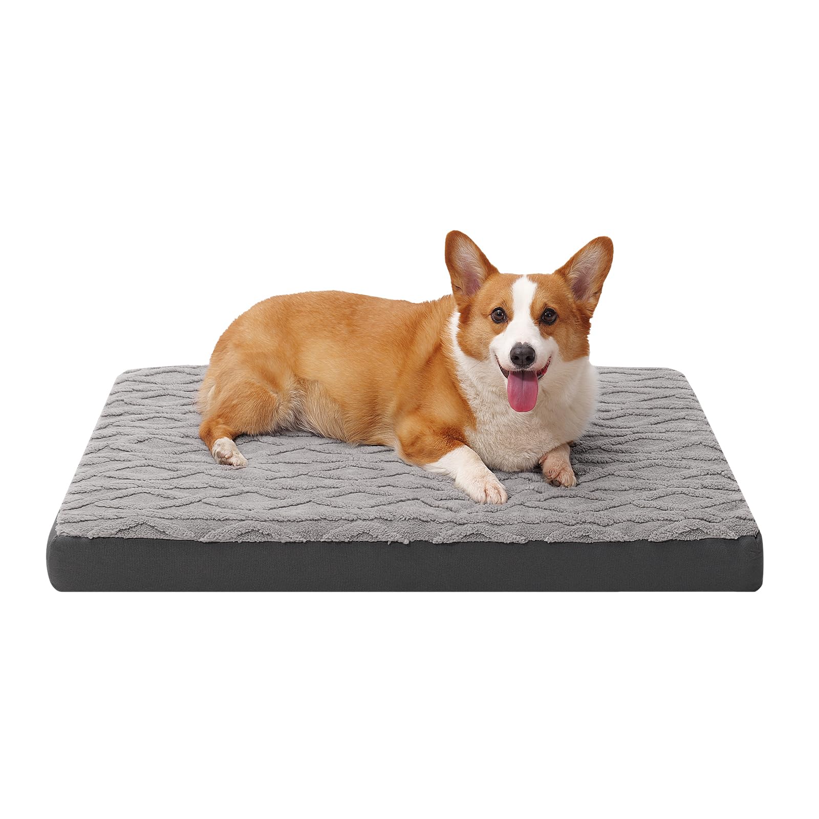 Maihandasi Medium Plush Dog Bed - Waterproof Dog Crate Pad For Small & Medium Dogs, Anti-Slip Bottom & Removable Washable Cover,