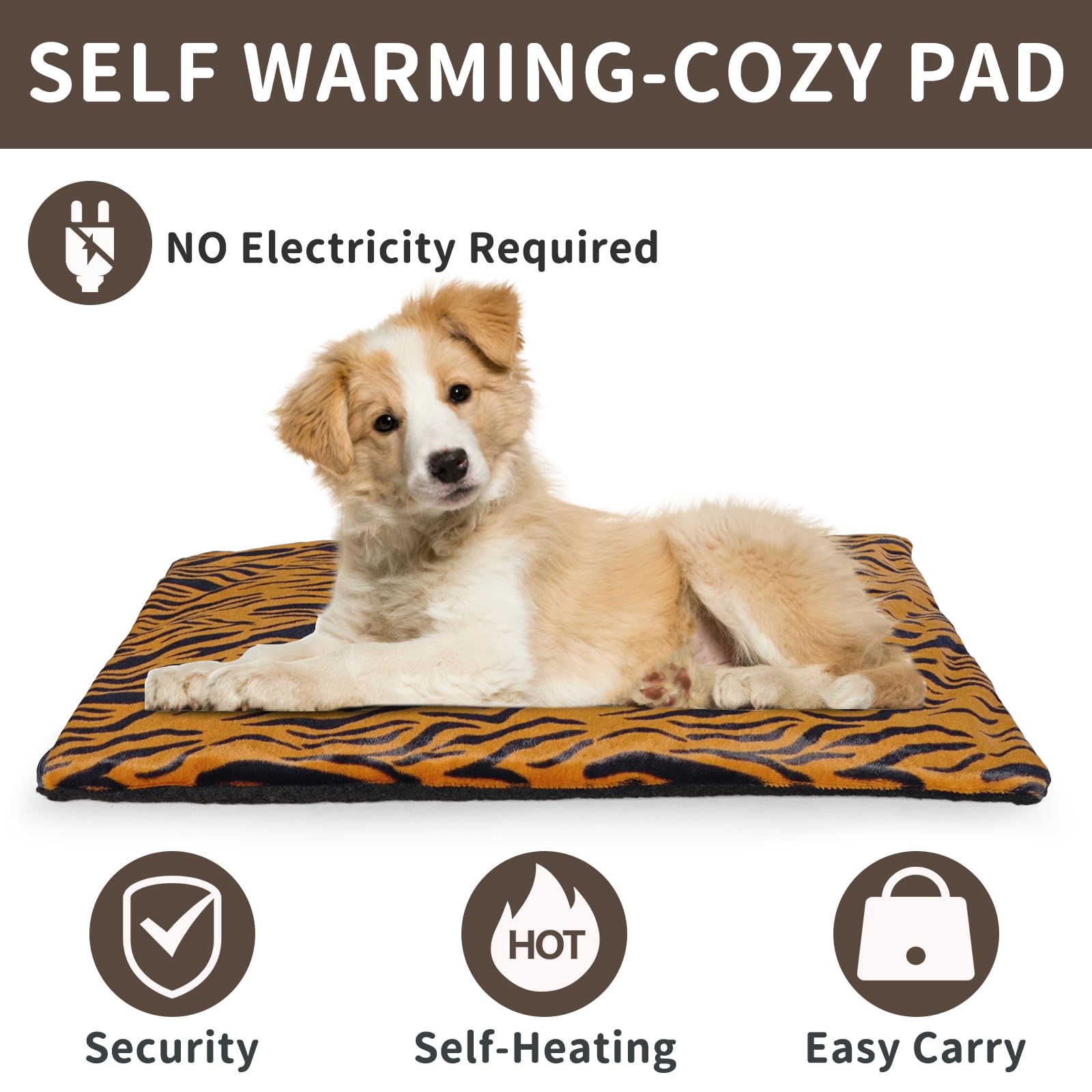 Aupetek Self-Warming Cat Bed Indoor/Outdoor Super Soft Self Heating Pet Mat Washable Thermal Pad For Cat & Dog