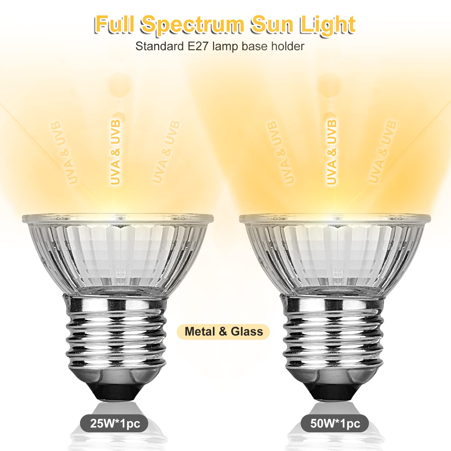 Reptile Heat Lamps, Turtle Lamp Uva/Uvb Turtle Aquarium Tank Heating Lamps With Clamp, 360