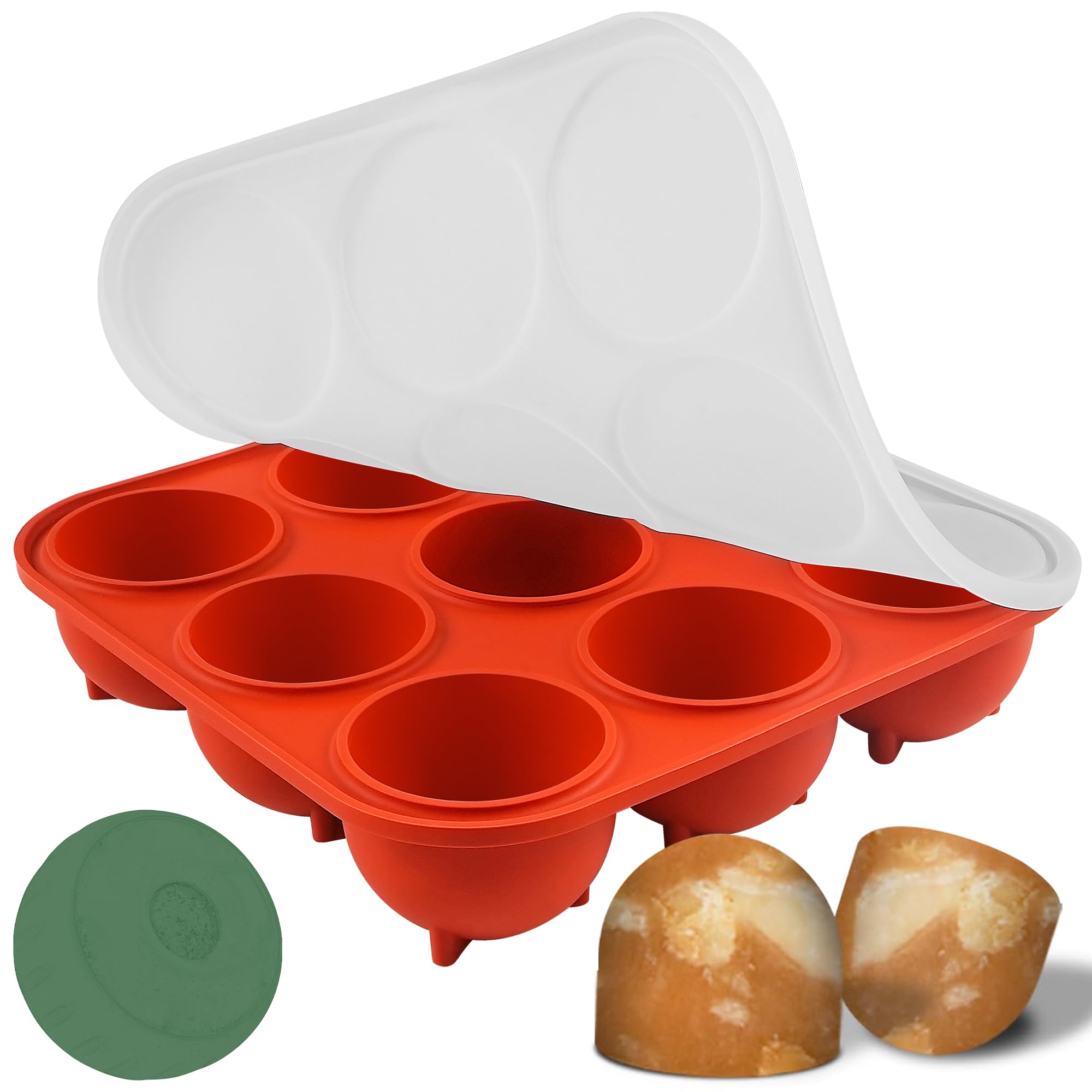 Wilewir 9-Cavity Silicone Frozen Dog Treat Mold with Lid for Woof Pupsicle & Power Chewer Pupsicle Large 25-75lbs,Reusable Froze
