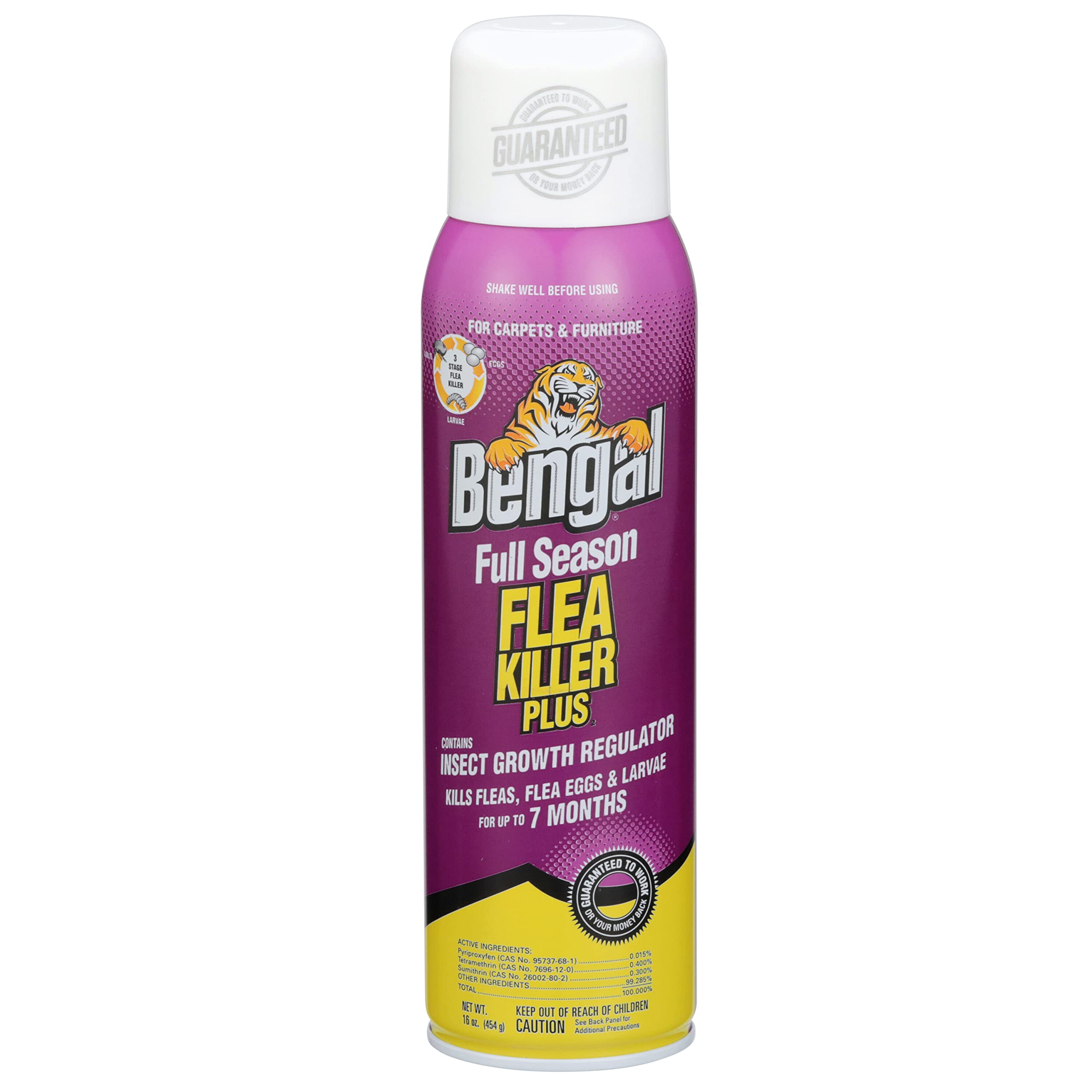 Bengal Full Season Flea Killer Plus, Flea and Tick Aerosol Spray with Insect Growth Regulator, 16 Oz. Aerosol Can