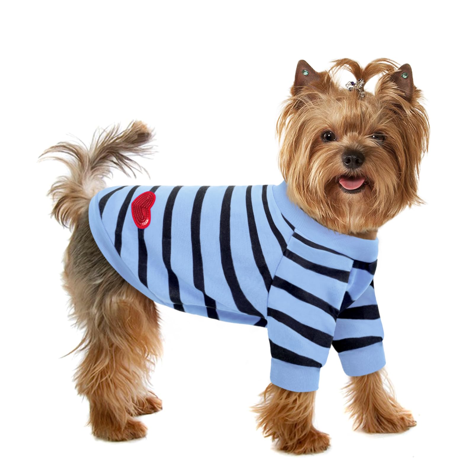 Preferhouse Pet Dog Striped T-Shirt Dogs Cats Cotton Vest Spring Summer Pet Apparel Tee Shirt Suitable For Small And Medium Large Pets French Bulldog Bichon