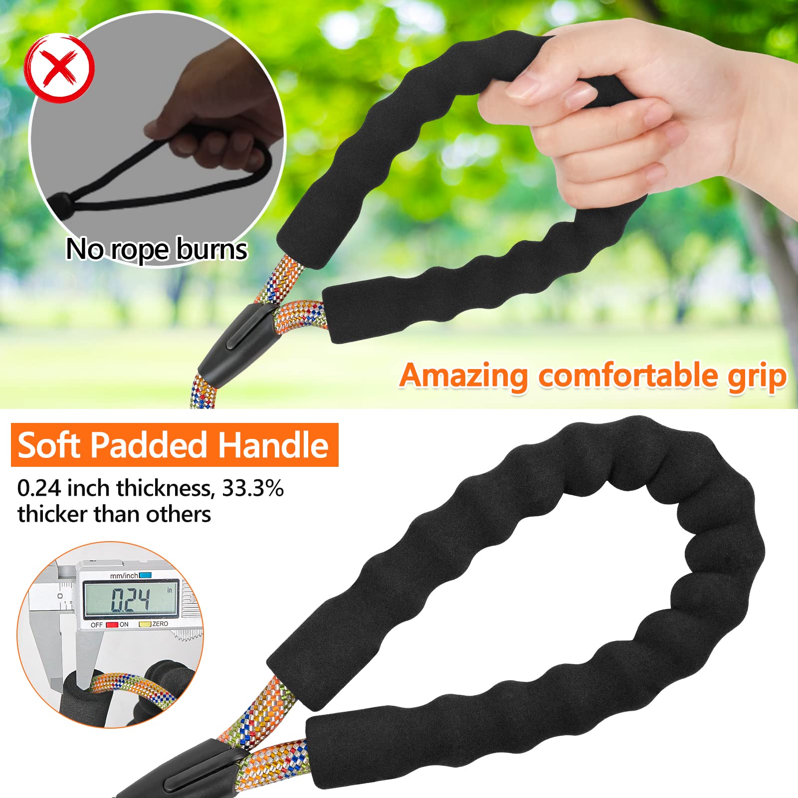 Ntr 15Ft Long Dog Leash, Check Cord With Swivel Lockable Hook And Comfortable Padded Handle For Dog Leash For Small Medium And L