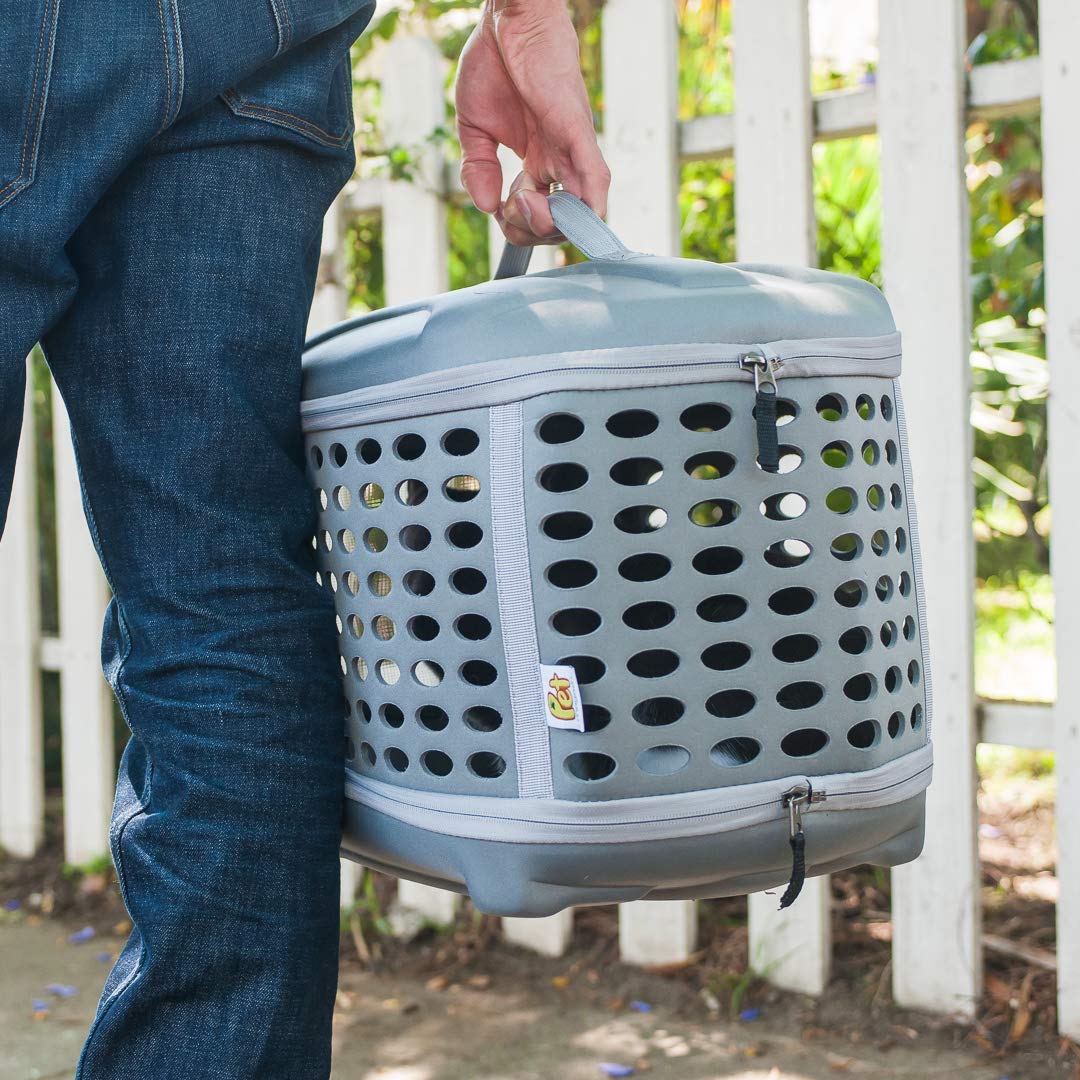 Pet Magasin Hard Cover Collapsible Cat Carrier - Pet Travel Kennel With Top-Load & Foldable Feature For Cats, Small Dogs Puppies