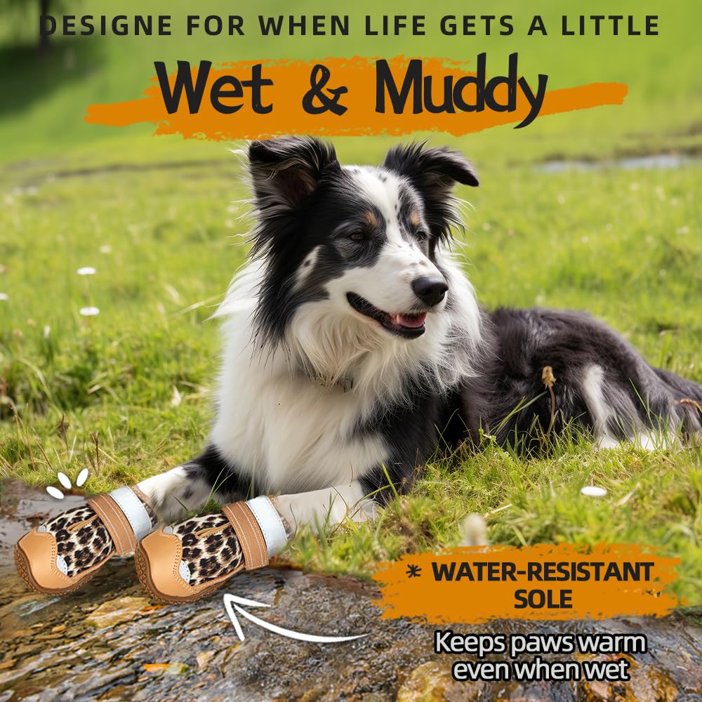 Dog Shoes For Small Dogs, Dog Boots & Paw Protectors For Hardwood Floors, Outdoor Dog Booties For Hot Pavement Winter Snow Hikin