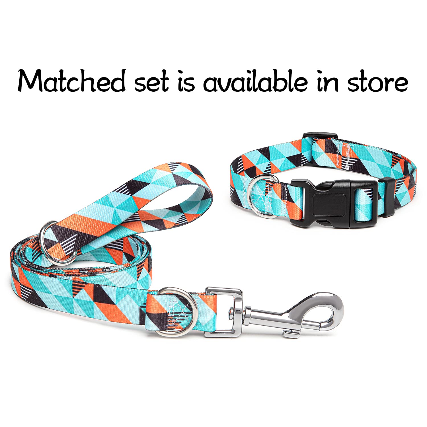 Suredoo Adjustable Dog Collar With Patterns, Ultra Comfy Soft Nylon Breathable Pet Collar For Small Medium Large Dogs (L, Geometry)