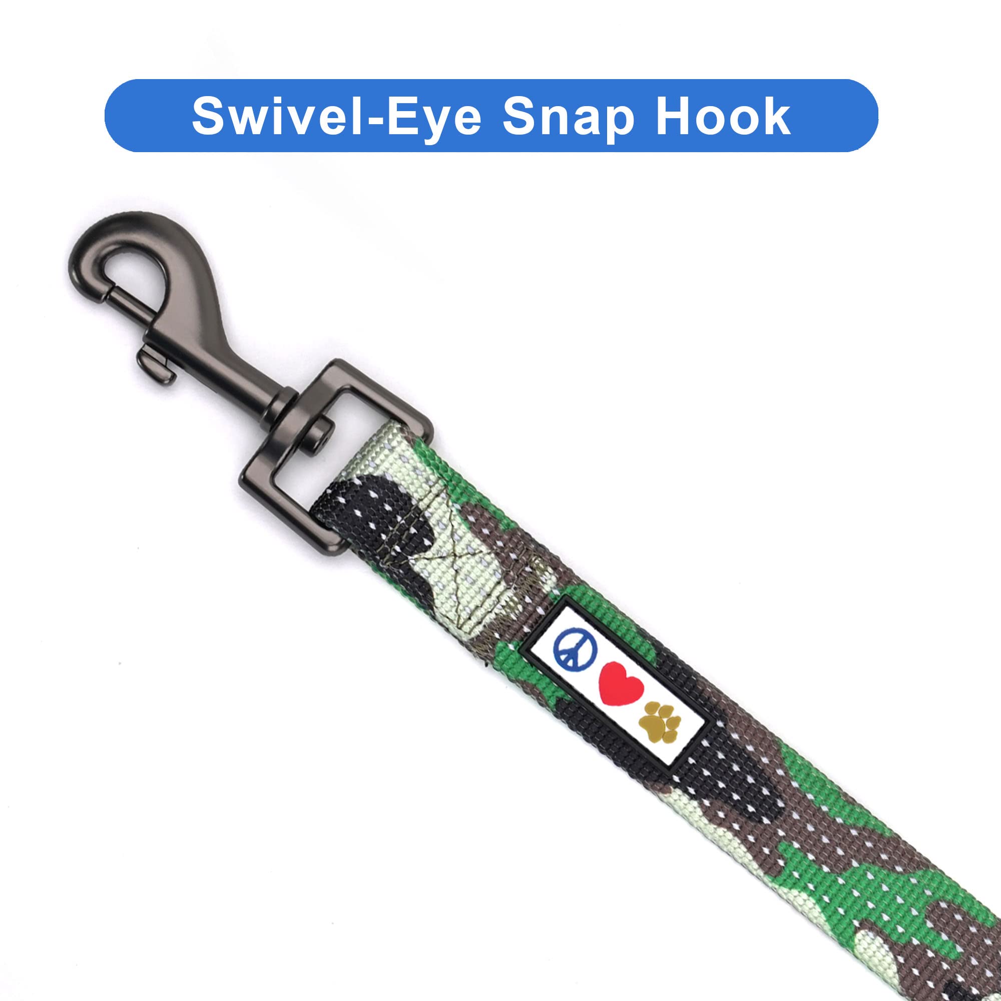 Pawtitas 6 FT Puppy Dog Leash - Comfortable Handle, Highly Reflective, Heavy Duty Training Leash - Available in Small, Camo Gree