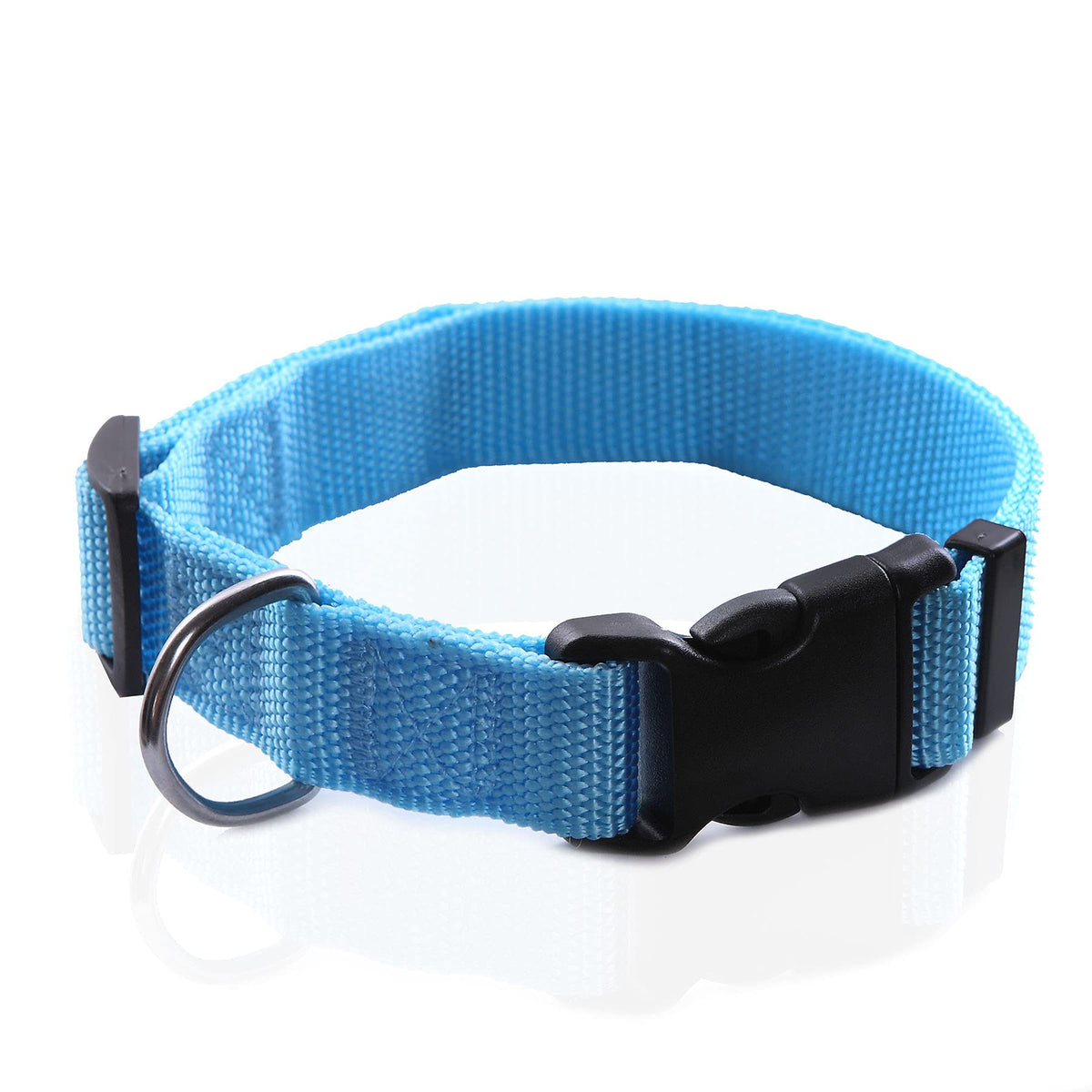 Adjustable Nylon Dog Collar, Durable Pet Collar 1 Inch 3/4 Inch 5/8 Inch Wide, For Large Medium Small Dogs (M(3/4' X 14-21'), Sky Blue)