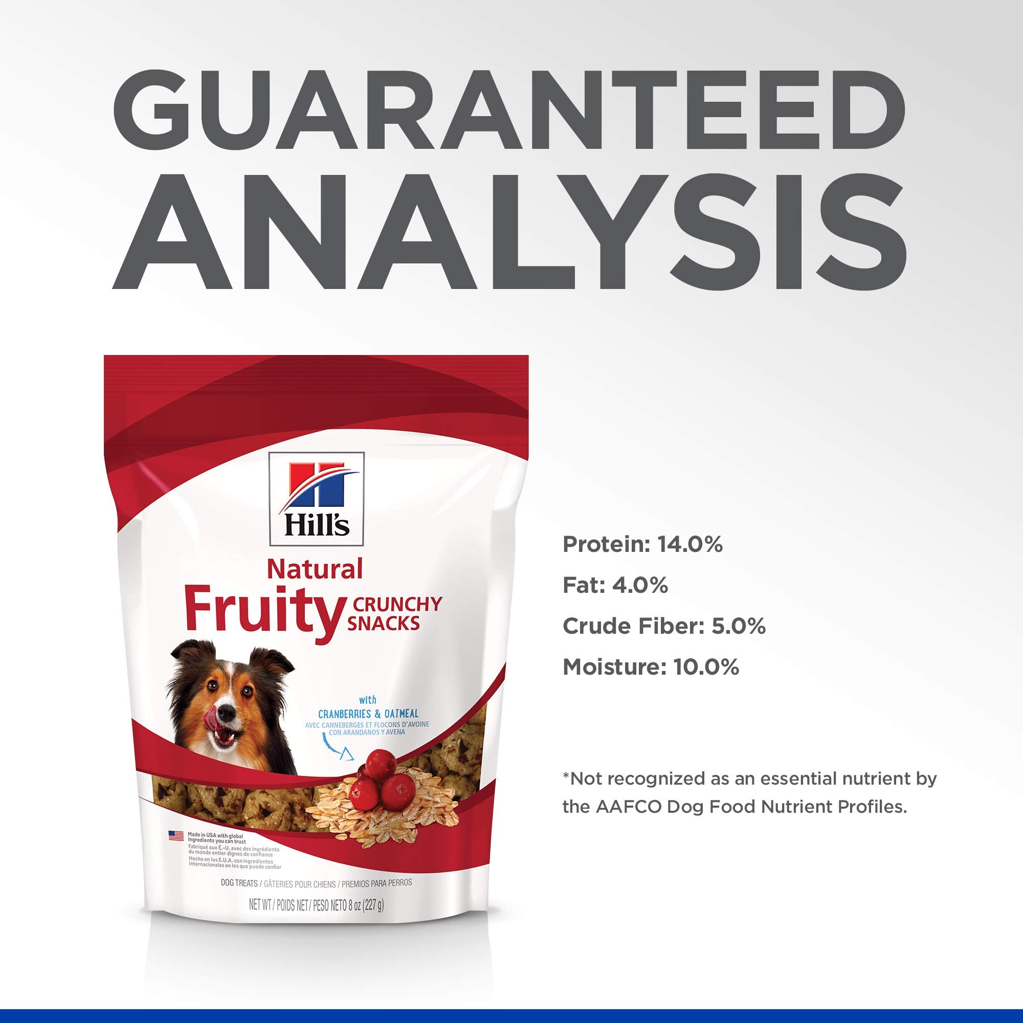 Hills Natural Fruity Crunchy Snacks, All Life Stages, Great Taste, Dog Treats, Cranberries & Oatmeal , 8 oz Bag